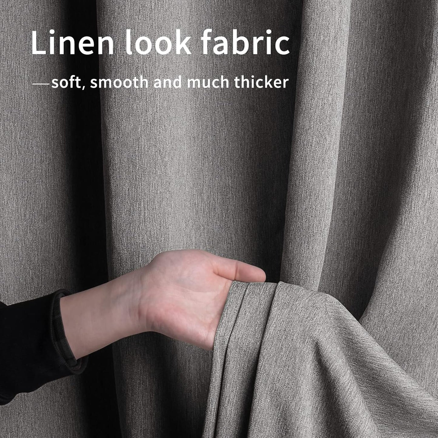 Linen Look Outdoor Curtains Waterproof Windproof Porch Curtains, Soft Thicken Outdoor Privacy Curtains for Patio, Gazebo, Grommet Top and Tab Bottom Drape, 1 Panel, 54X84 Inch, Grey