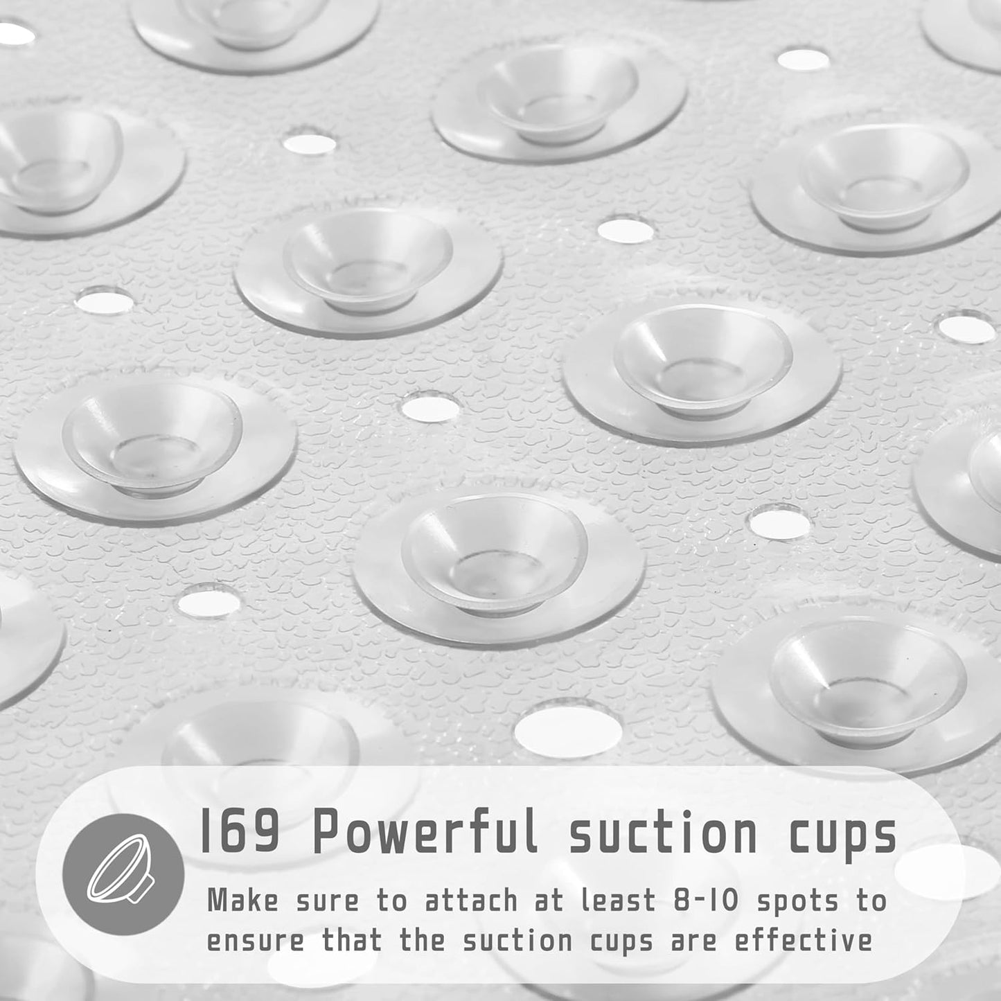 Shower Stall Mat Non Slip, 21X21 Inch, Soft Square Bath Mat for Shower with Suction Cups and Drain Holes, Stall Floor Mats for Bathroom, Machine Washable, Bathroom Accessories, Clear