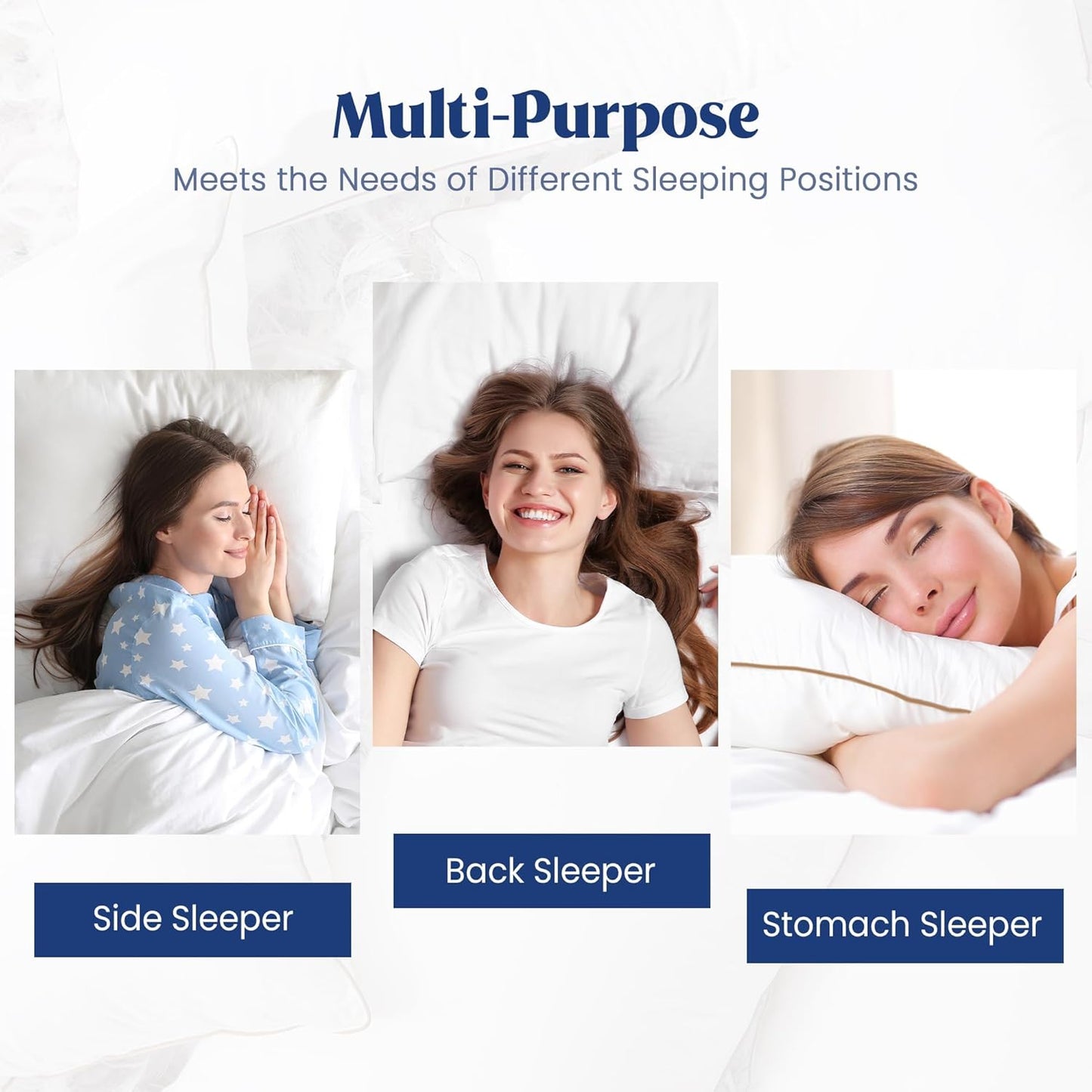 ® Goose Feather down Pillows King Size Set of 2, Soft Fluffy Luxury Hotel Collection Bed Pillow for Back, Stomach or Side Sleeper.