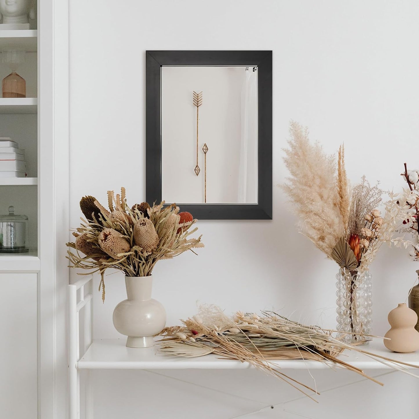 Wall Mirror Rectangle Decorative Mirror 12" X 16" for Entryway, Bedroom, Living Room, Black