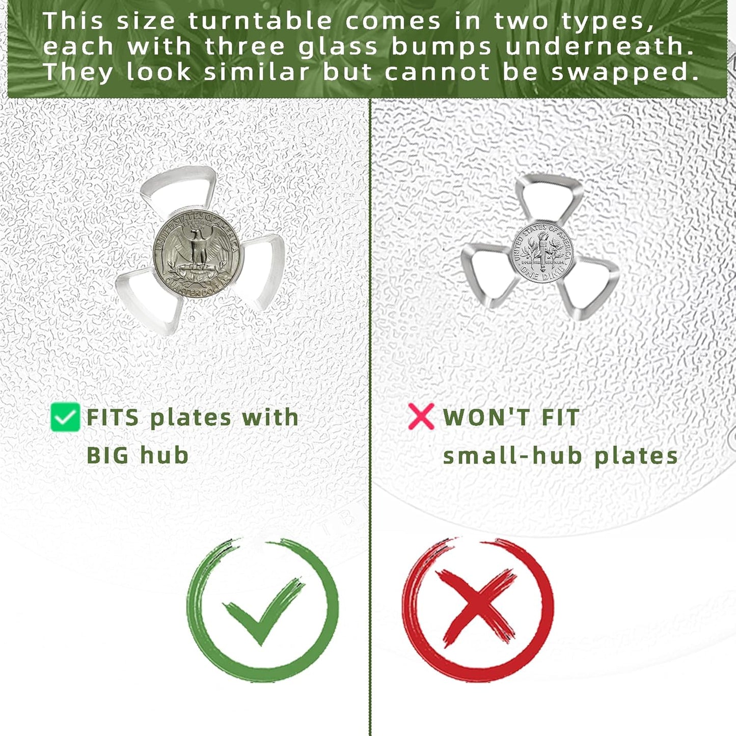 13.5" Microwave Glass Turntable Plate Compatible with 5304509621 Frigidaire Microwave Plate WB39X10032 GE Microwave Plate Replacement JVM3106 WB49X10002 13 1/2" Samsung Microwave Plate DE74-20016A