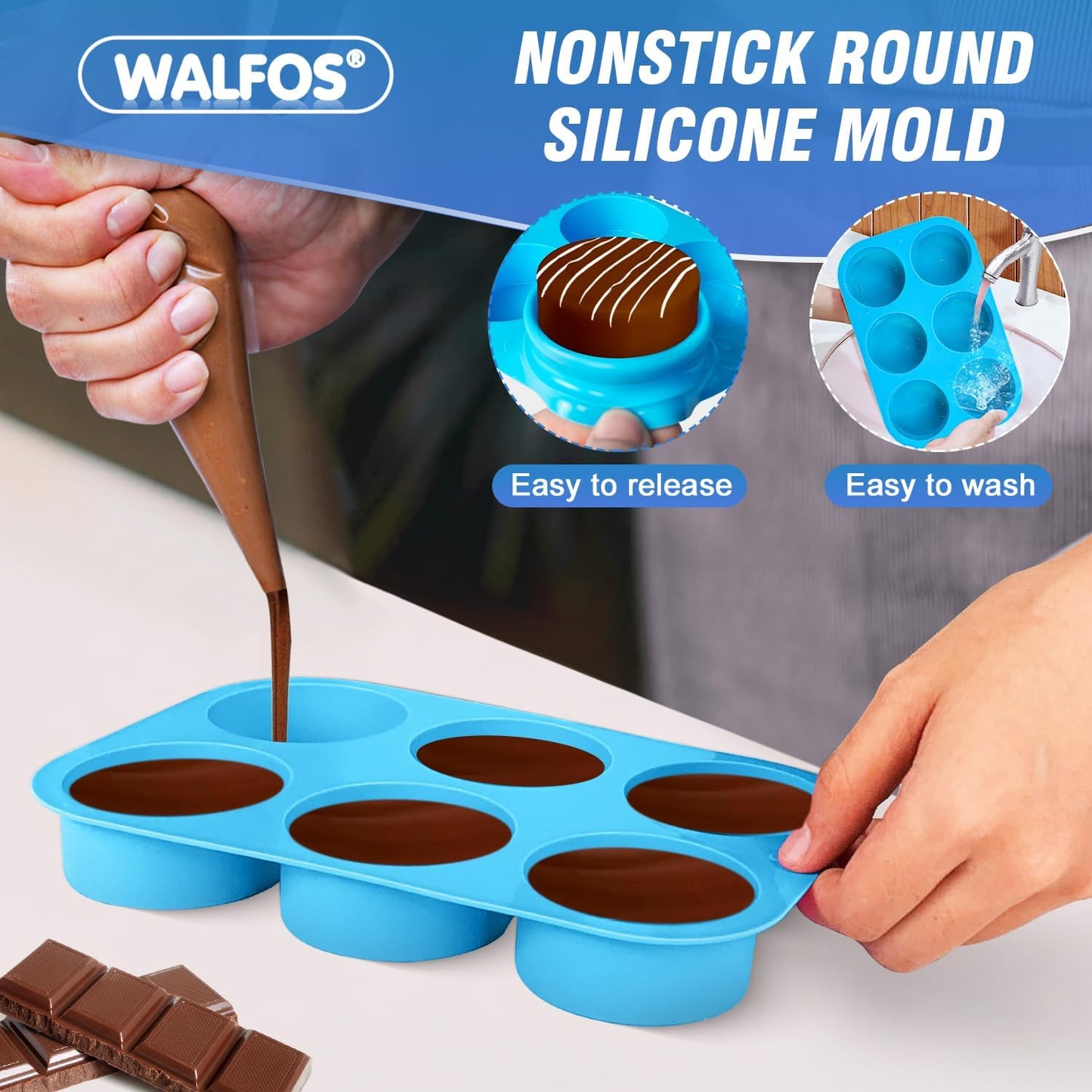 Silicone Oreo Cookie Mold, round Cylinder Chocolate Covered Oreos Molds, BPA Free and Non-Stick, Perfect for Cookies, Oreos, Candy, Soap, Cupcake, Pudding, Jello, Set of 3