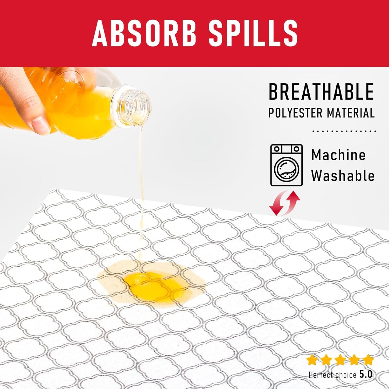 Non Slip Refrigerator Liners, 2-In-1 Fridge Mats and Fresh-Keeping Shelf Liners, Absorbs Excess Moisture, Bpa-Free, Multiple Sizes for Glass Shelves Kitchen Cabinets Drawers, 6 Pack, 12" × 24"