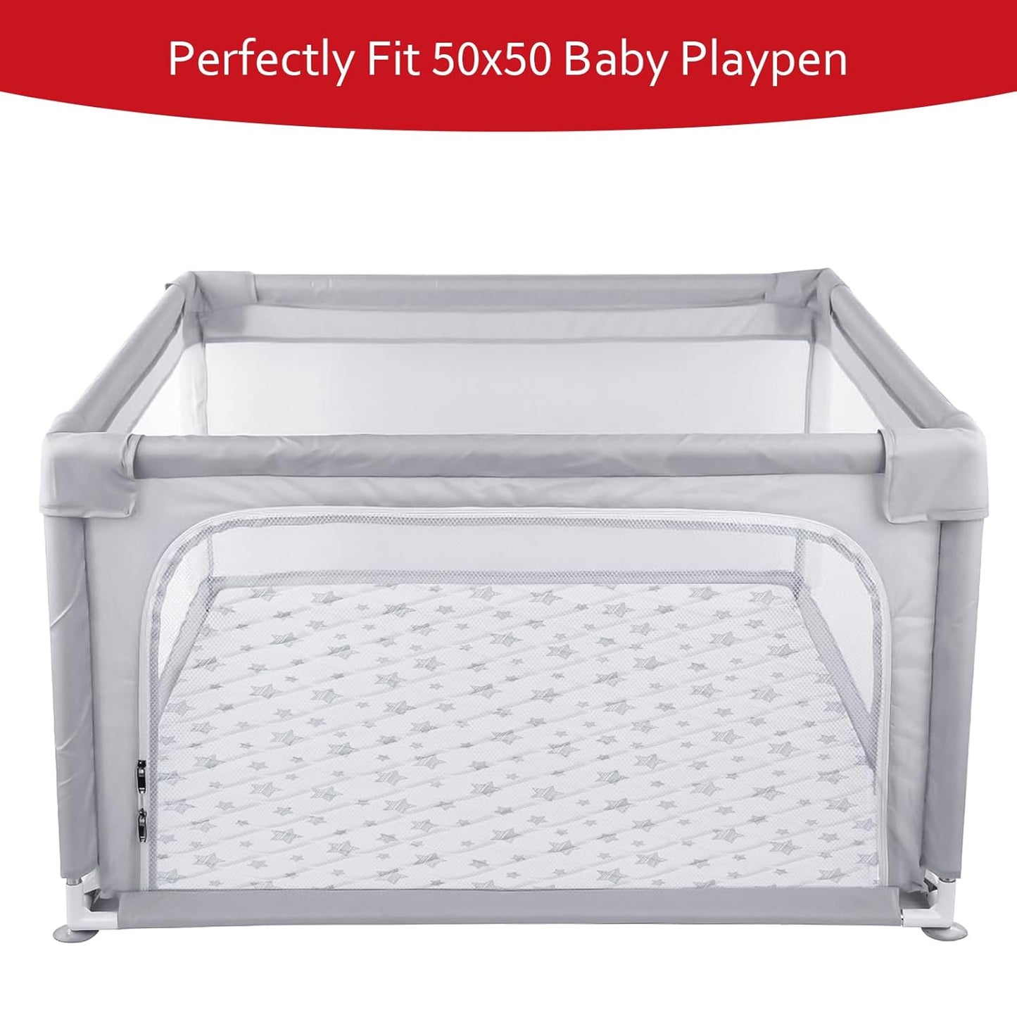 Premium Foam Baby Play Mat, 50''X50'' Playpen Mat, One-Piece Crawling Mat Non Slip Cushioned Mats for Babies, Infant and Toddler, Baby Floor Play Mat