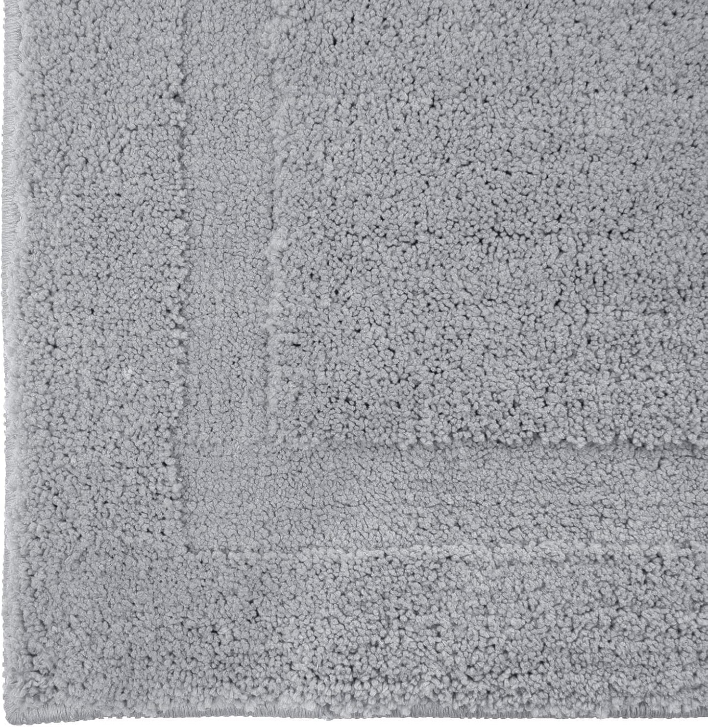 Small Bathroom Rugs Set of 2 Pieces Bath Rugs with U Shape Toilet Rugs Set 16X24 + 20X24 Inch Soft Absorbent Bath Mats Non Slip Plush Shower Rug Machine Washable, Light Grey