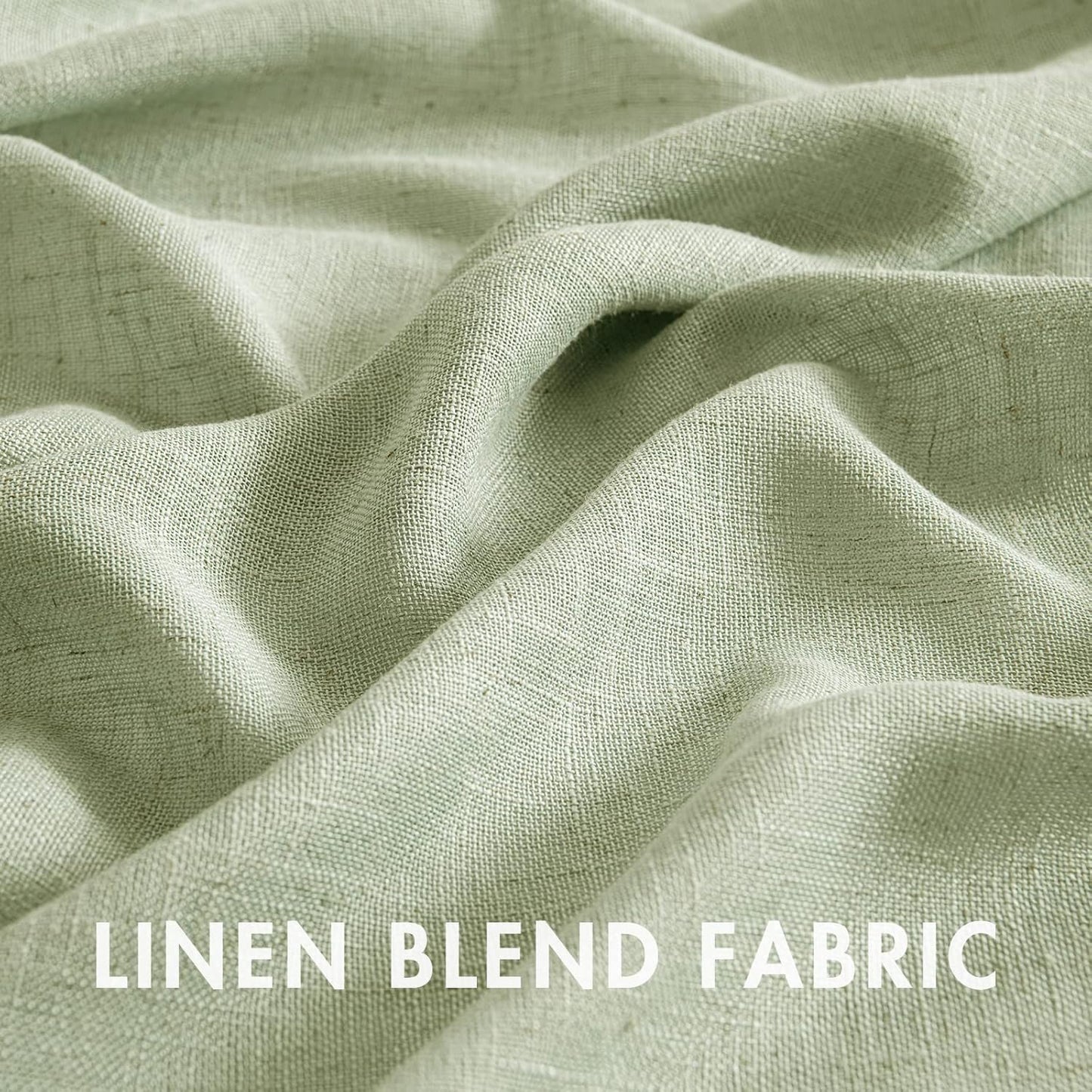Linen Textured Kitchen Window Curtains over Sink 24 Inch Length Semi Sheer Farmhouse Small Small Curtains for Cafe Bathroom Basement, Short Rod Pocket Tier Curtains 2 Panels W26XL24, Sage Green