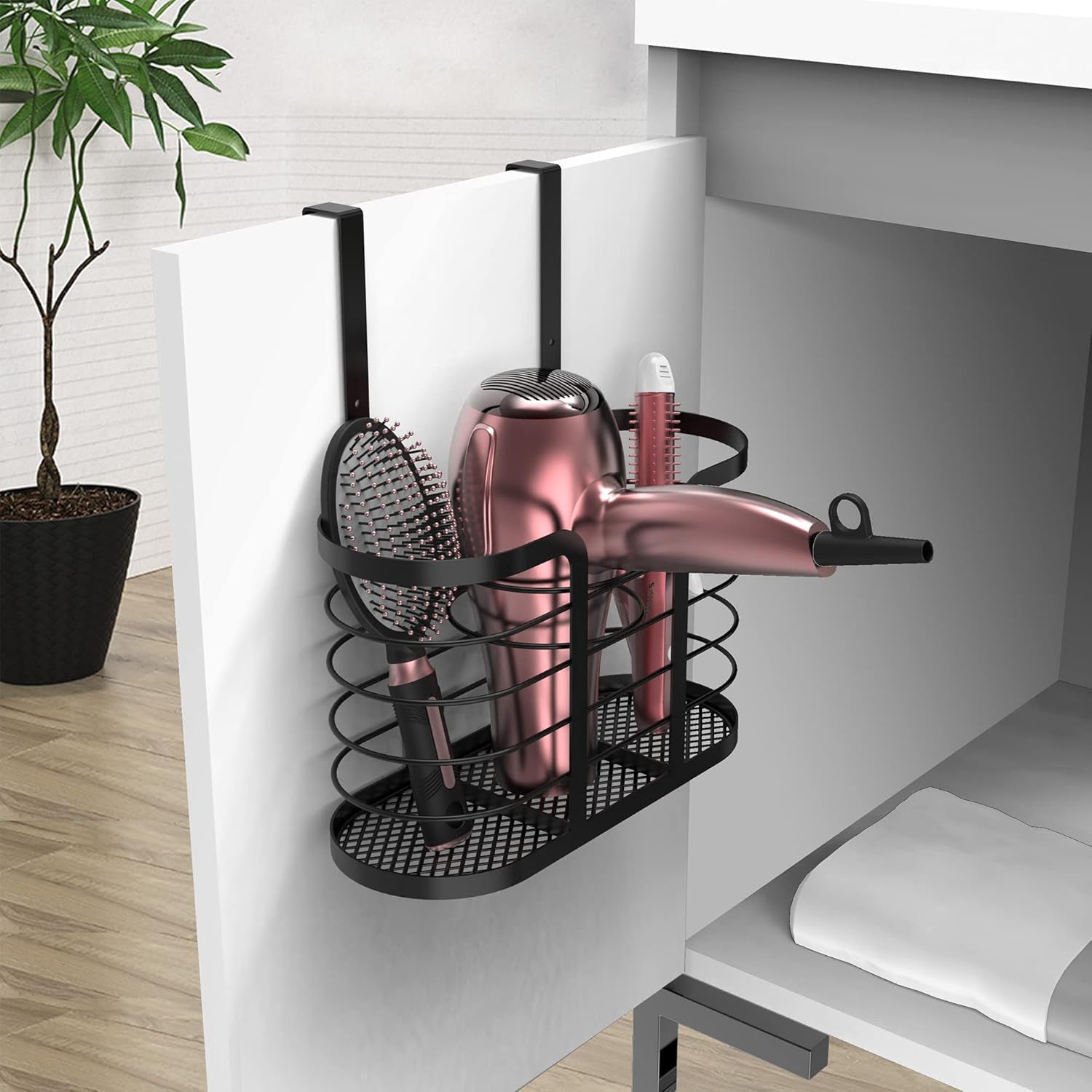 Hair Tool Organizer - Cabinet Door Storage Solution for Hair Dryers, Flat Irons, and Curling Irons