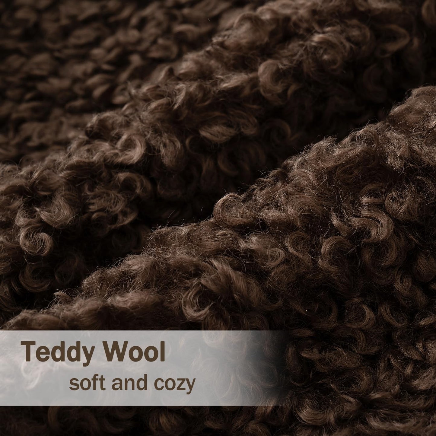 Pack of 2 Faux Fur Chocolate Throw Pillow Covers 18X18 Inch Boucle Decorative Sherpa Pillow Covers Fuzzy Accent Soft Sheepskin Fleece for Boho Home Decor Sofa Living Room Couch Bed