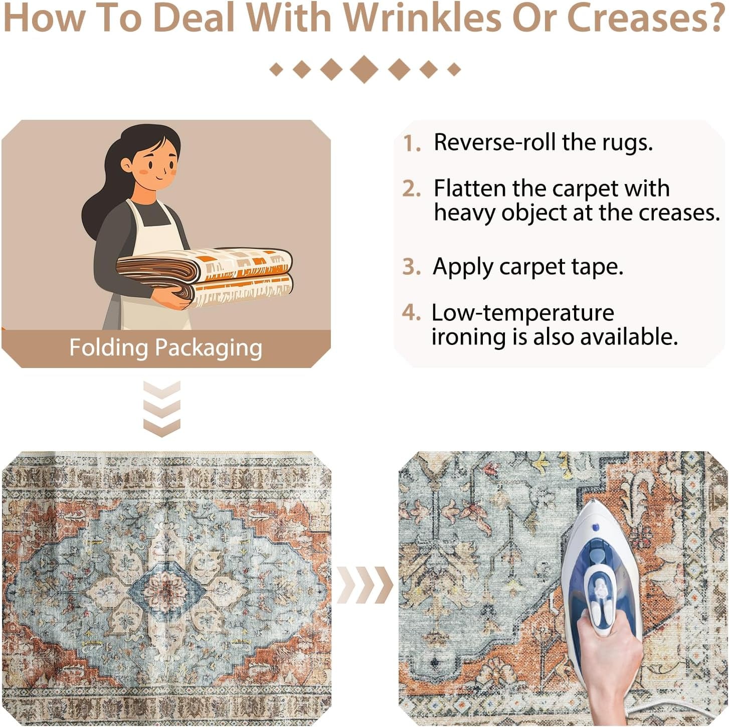 8X10 Area Rug Washable Rugs for Living Room, No Pile Boho Carpet for Entryway Bedroom Dinning Room, Vintage Carpet Print Distressed Non-Slip, 8 X 10 Ft, Green Brick Rust Red