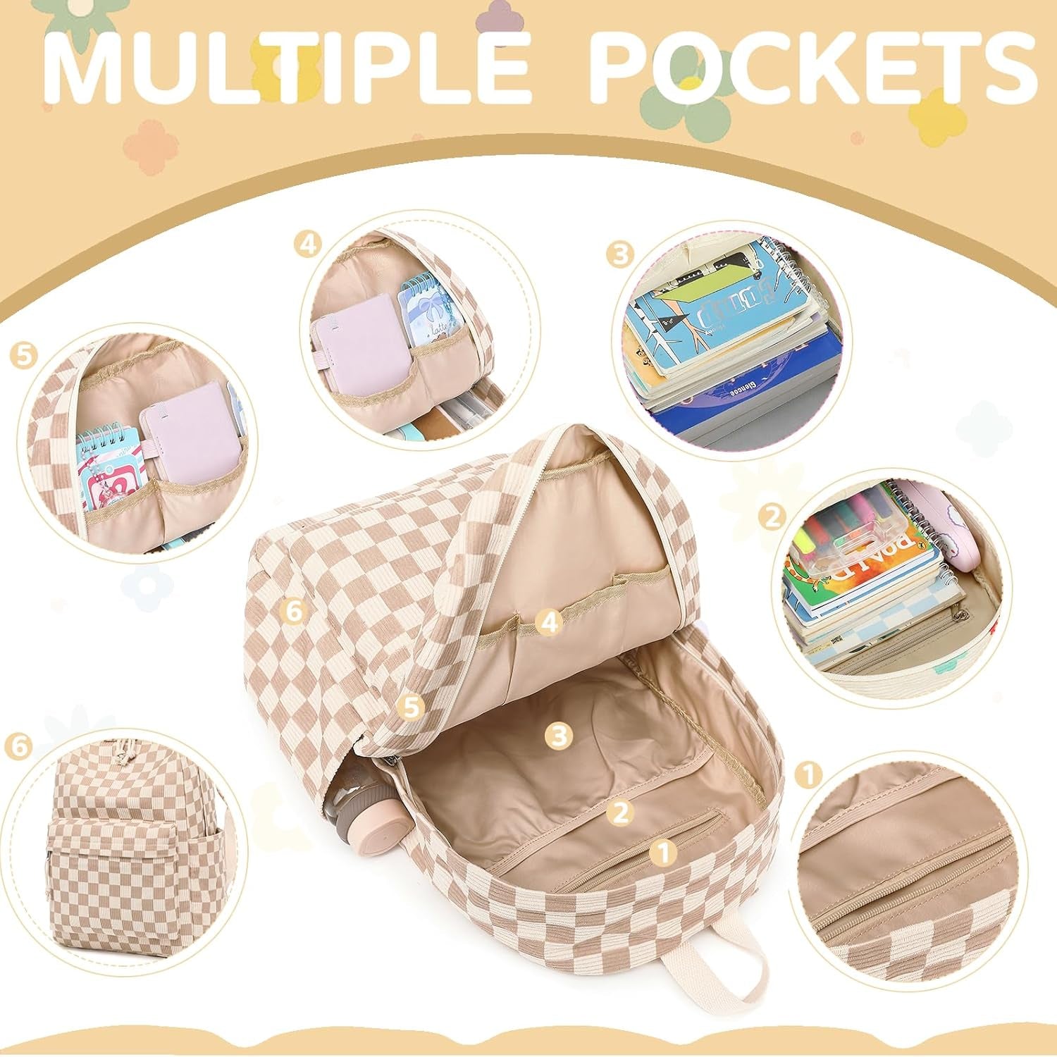 Backpack for Girls Kids Preschool Backpack with Lunch Box Kindergarten Bookbag Toddler School Bags Set