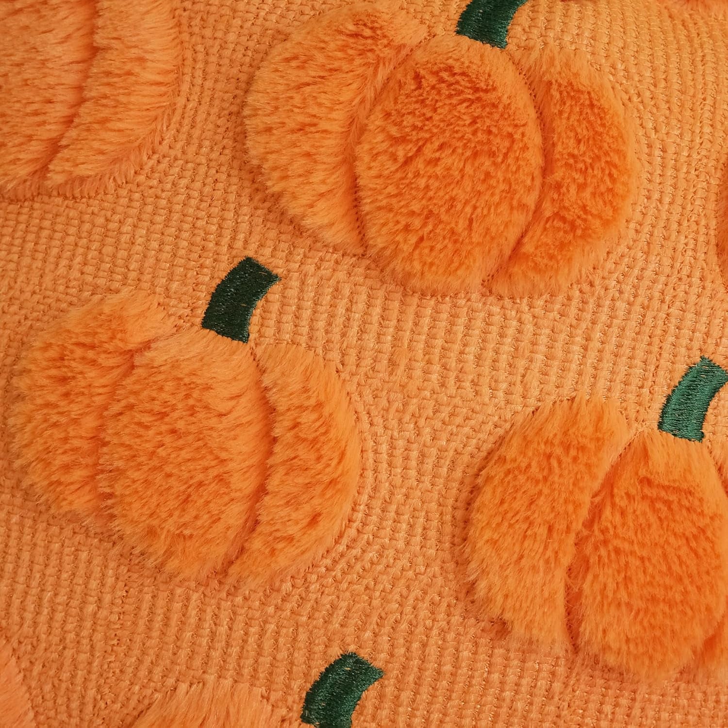 Fall Pillow Covers Pack of 4 Pumpkin Throw Pillowcases Faux Fur Couch Cushion Orange 18 X 18 Inch