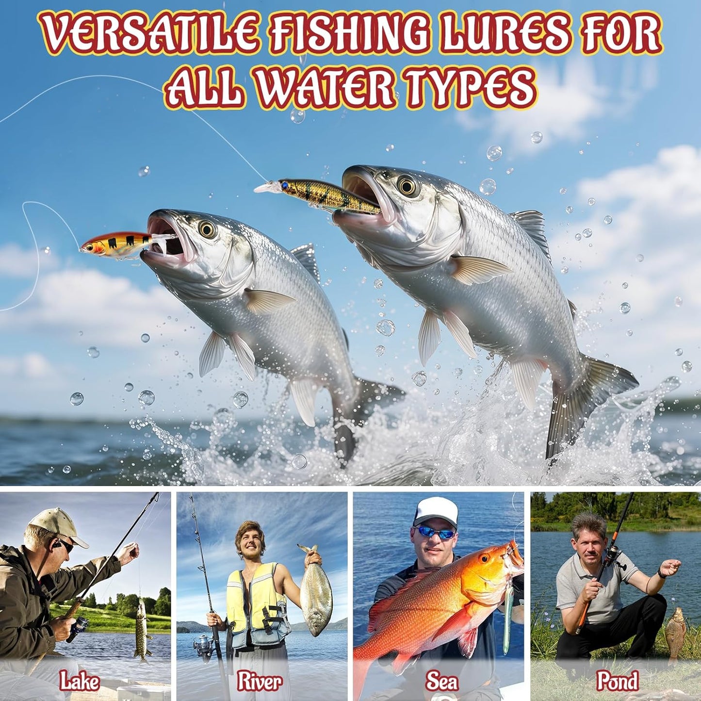 24 Days Fishing Lure Advent Calendar 2025 for Men & Teen Boys, 24 Unique Artificial Baits for Fresh/Saltwater | Christmas Countdown Gift for Anglers (Crankbaits, Poppers, Minnows, Jigs, Frog Lures)