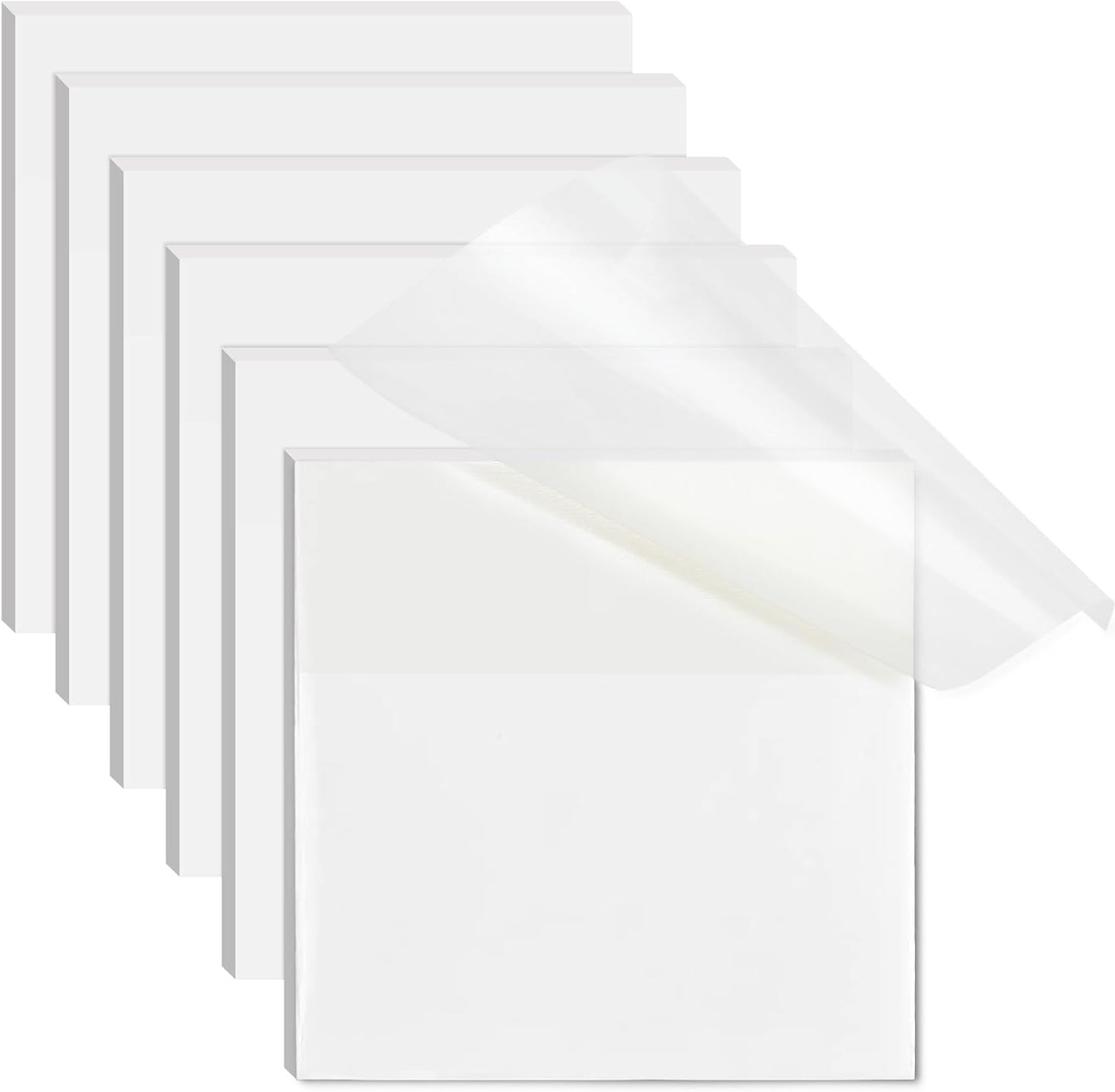 Transparent Sticky Notes - 3X3 Inch Clear, Waterproof Translucent Notes for Annotation - 300 Sheets