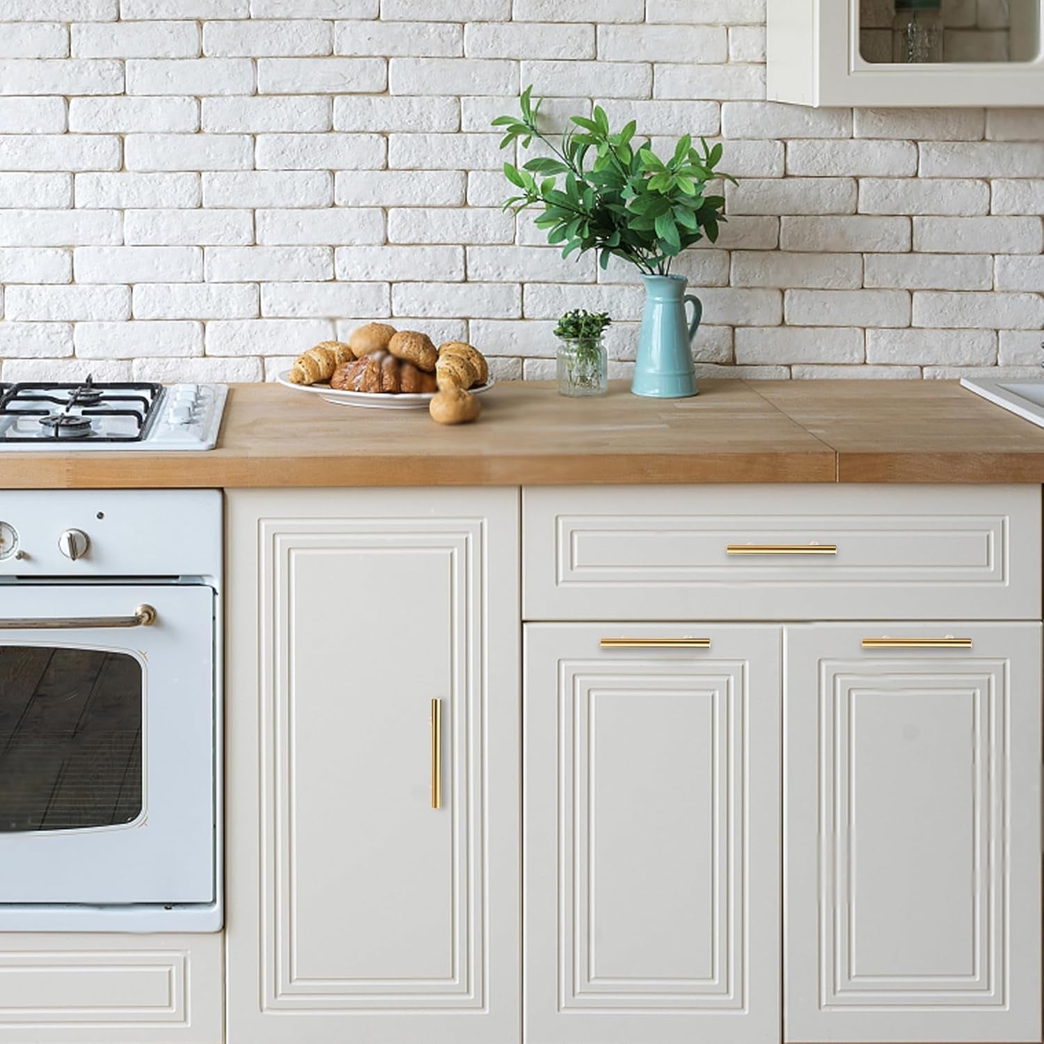 4 Pack Cabinet Pulls Matte Black Stainless Cabinet Handles, for Kitchen and Bathroom Cabinets, 5 Inch Length, 3 Inch Hole Center