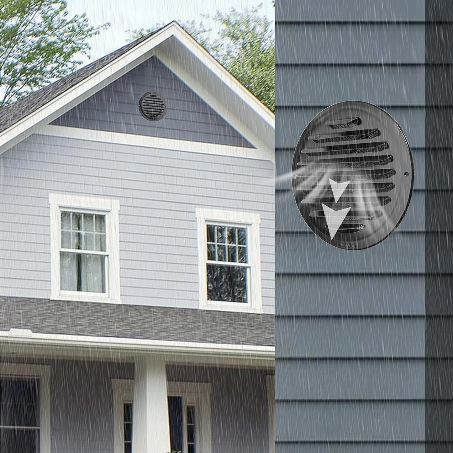 6-Inch Round Black Stainless Steel Air Vent Cover with Built-In Fine Mesh for Kitchen, Bathroom, Garage, Office, and Warehouse Ventilation