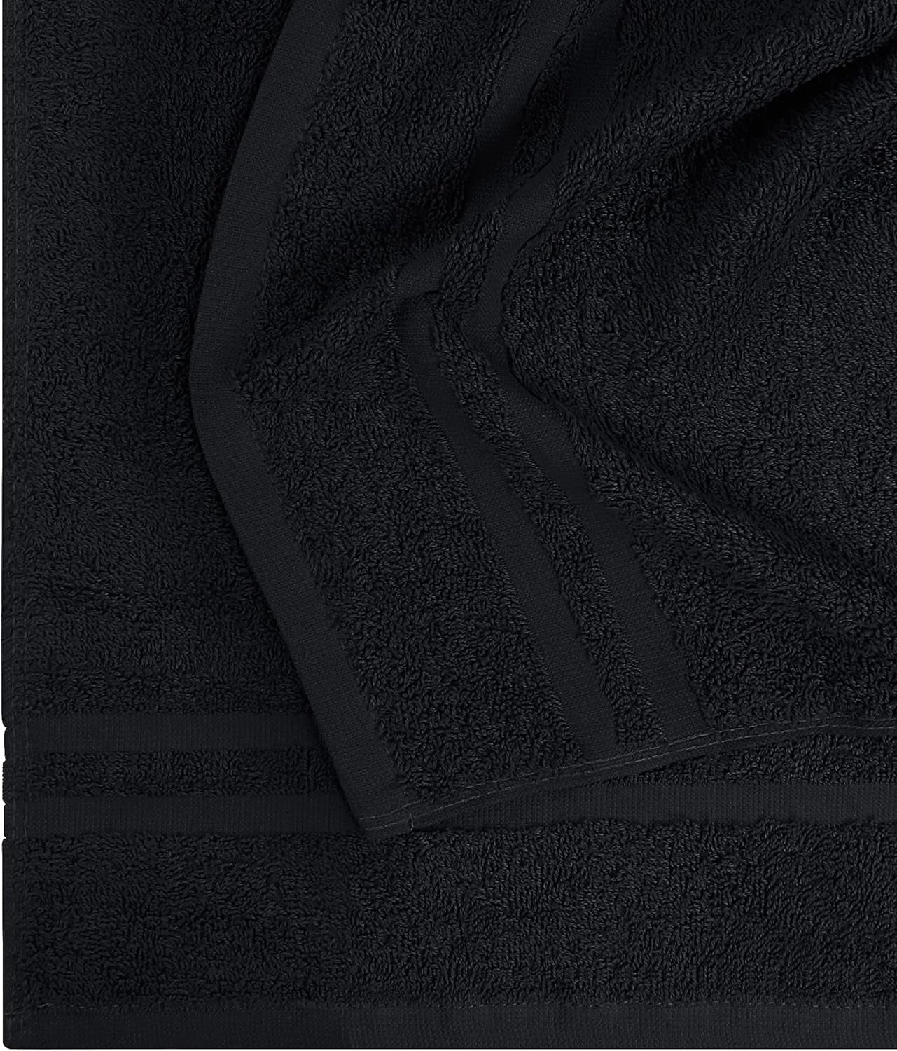 Cotton Bleach Proof Salon Towel 16 by 27 Inches, Bleach Safe Gym 100% Cotton Hand Towel, 24 Pack, Black