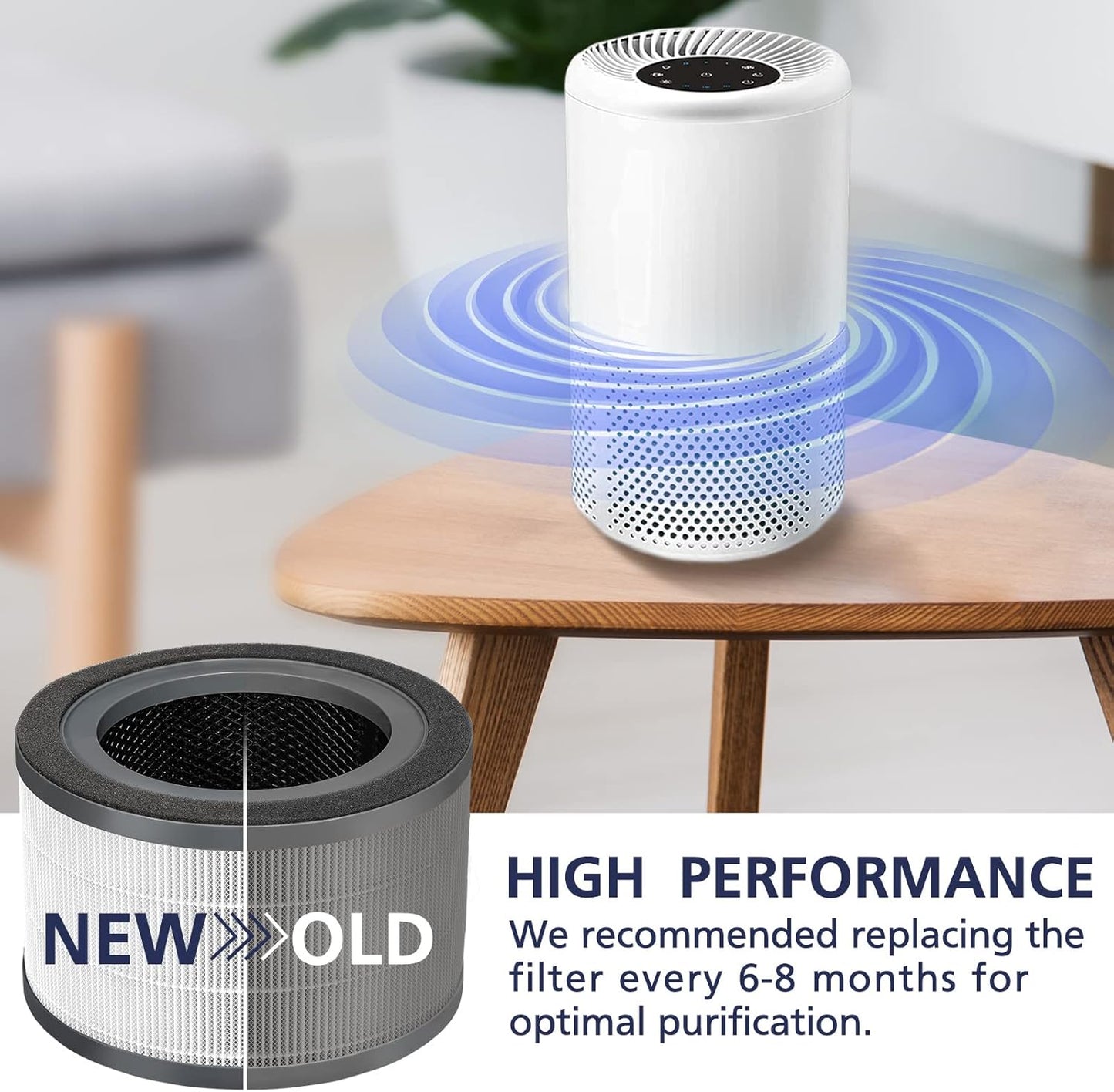 Vista 200 Air Purifier Replacement Filter Compatible with LEVOIT Vista 200 Air Purifier, 3-In-1 Replacement Filter, High-Efficiency Activated Carbon, Vista200-Rf, 2 Pack