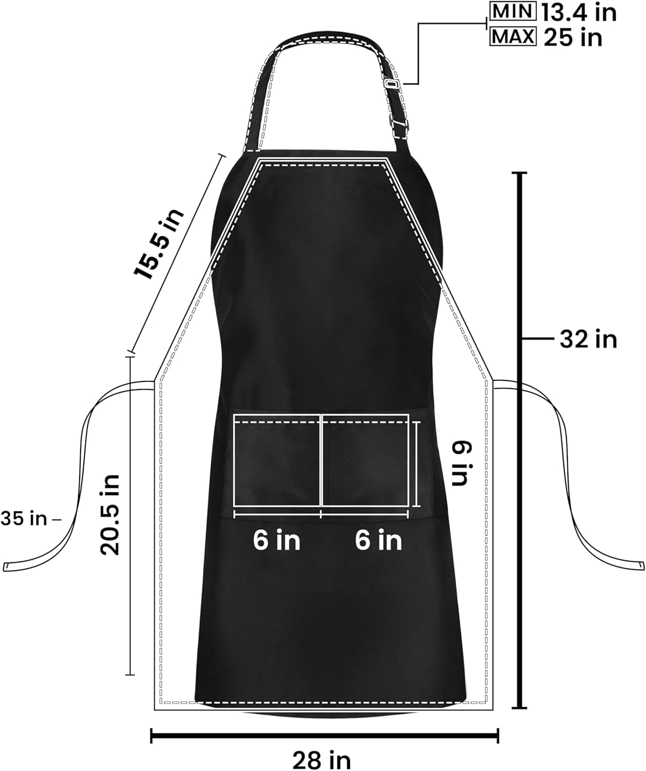 10 Pack Bib Apron Adjustable with 2 Pockets, Water and Oil Resistant, Cooking Kitchen Chef Apron for Women Men
