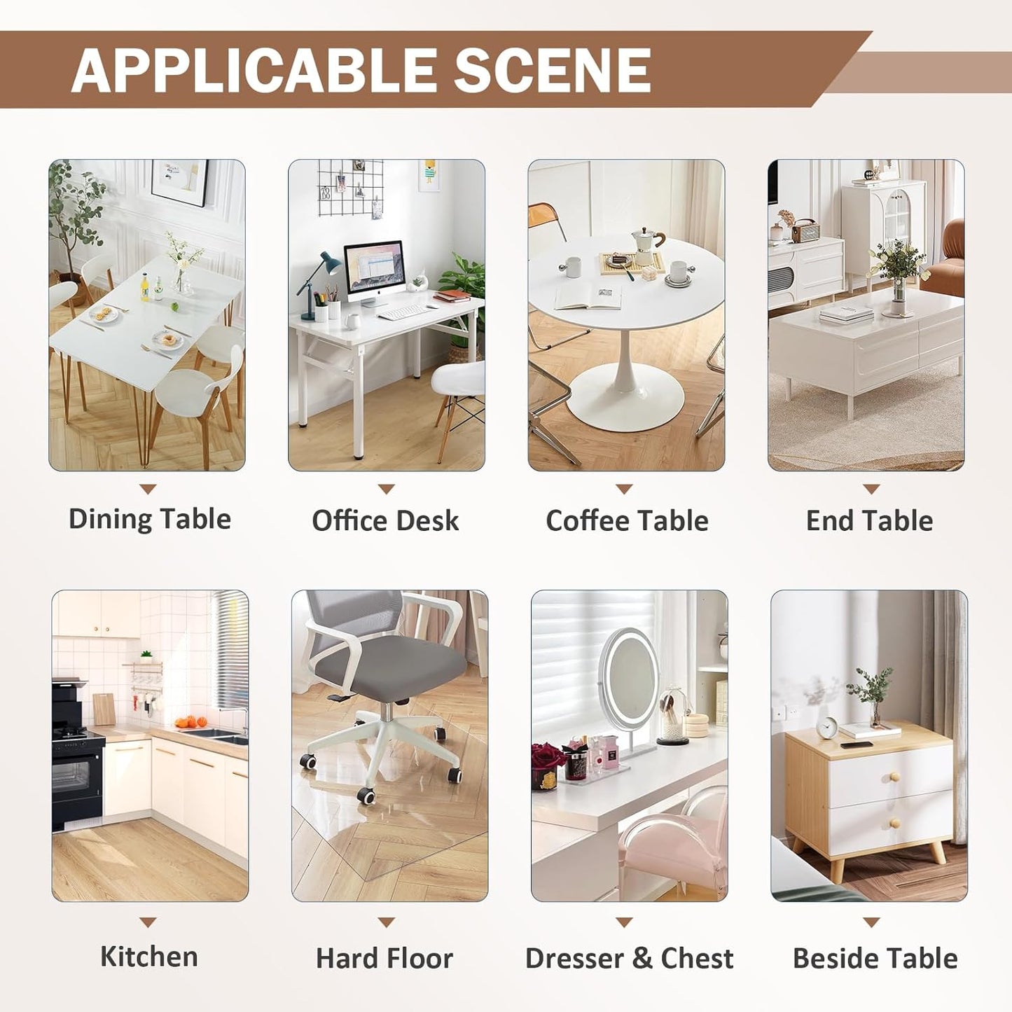 Clear Desk Mat 16 X 36 Inch, 1.5Mm Thick Clear Table Protector, Waterproof Plastic Table Cover Protector, PVC Desk Protector Mat, Vinyl Desk Cover for Desktop, Coffee & Dining Table