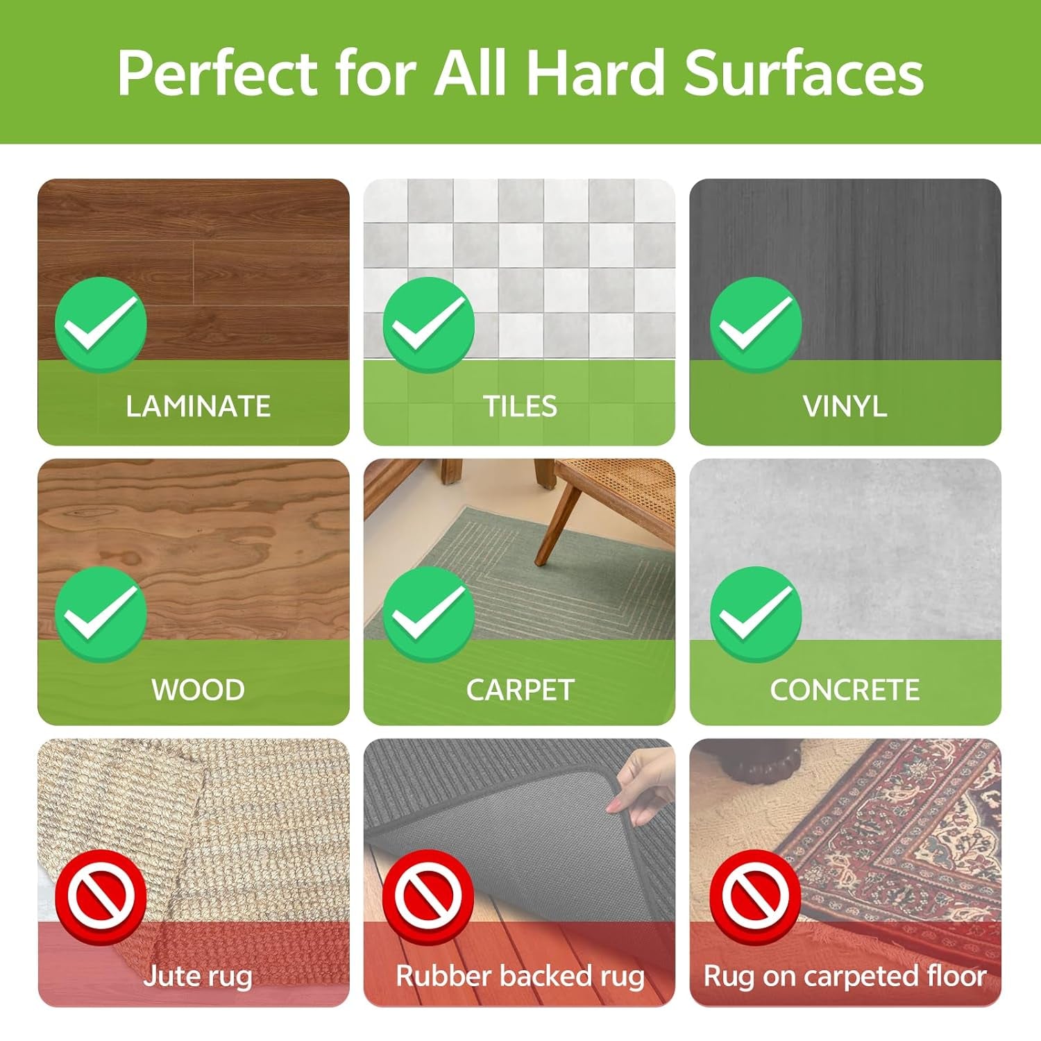 Double Sided Carpet Tape - 2 Inch X 12 Yards Removable Rug Tape for Hardwood Floors, Tile & Laminate - No Residue Strong Hold anti Slip Gripper for Area Rugs, Mats & Carpets