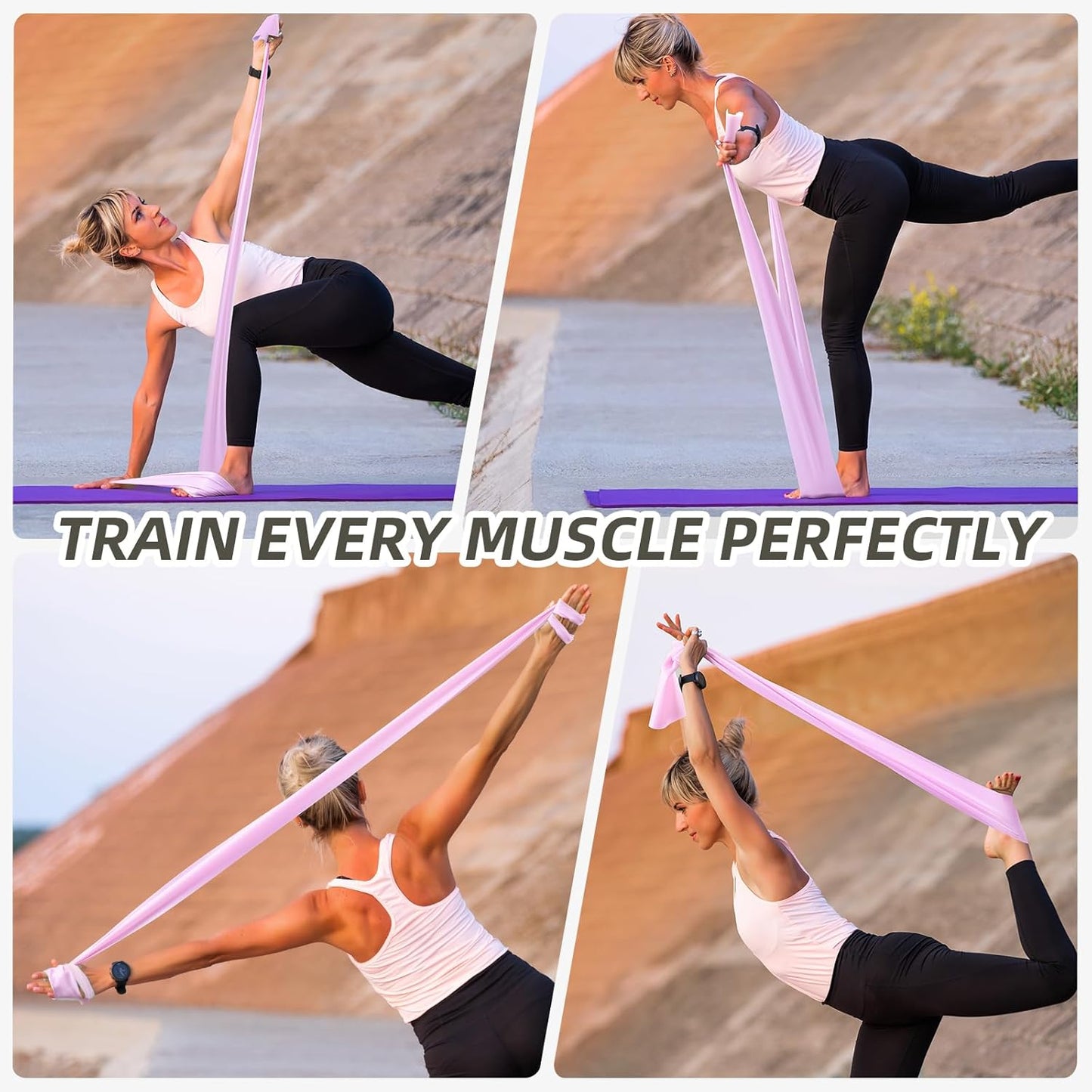 Resistance Bands for Working Out, Exercise Bands Resistance Band for Physical Therapy, Stretch Bands for Legs, Arm, Whole-Body Fitness, Booty, Stretching, Women & Men Workout Bands