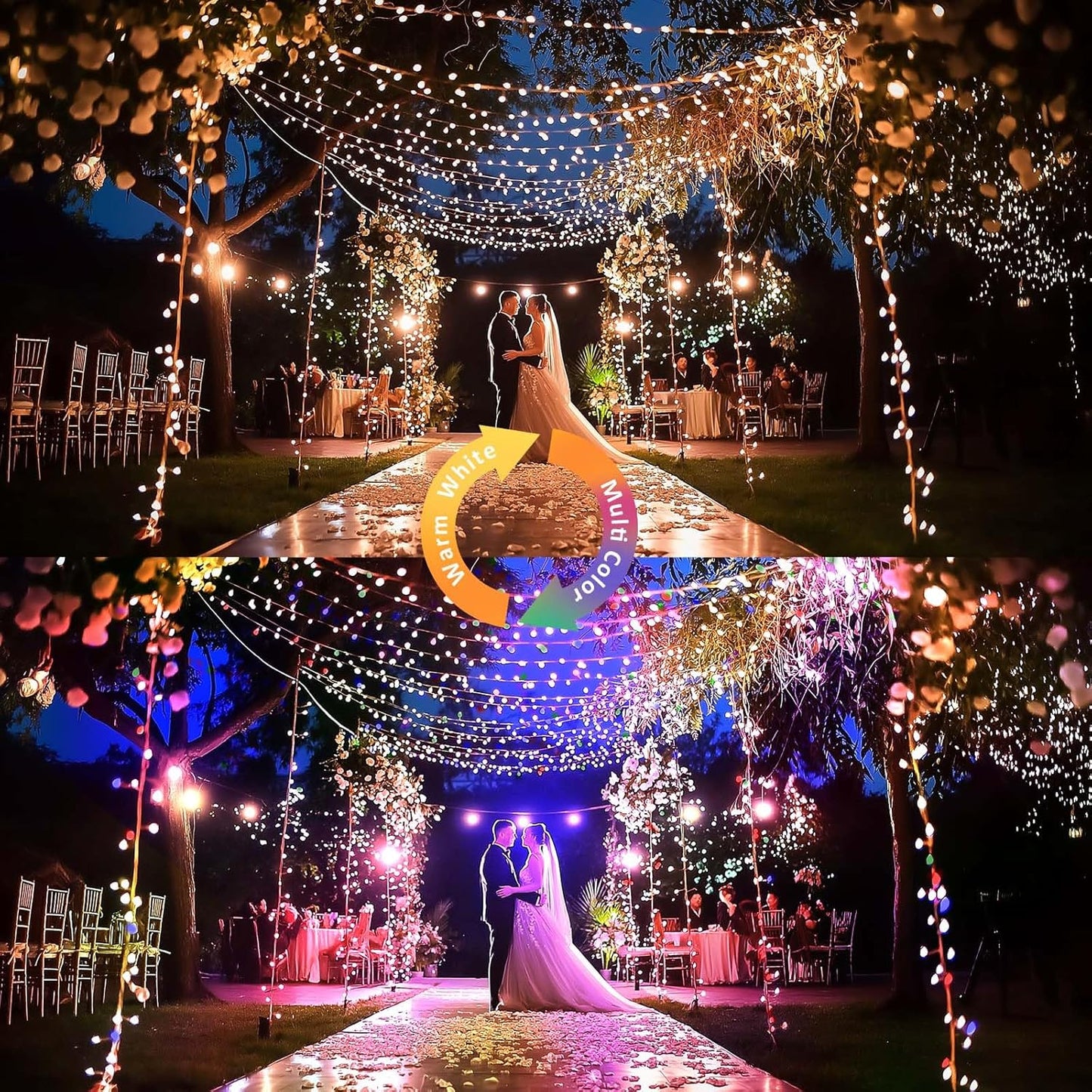 1 Pack Warm White & Multi-Color Battery Operated String Lights, 5M/16.4Ft. 50 Leds Remote Control Timer 12 Modes Optional Twinkle Battery Powered Fairy Lights Sliver Wire Firefly Lights