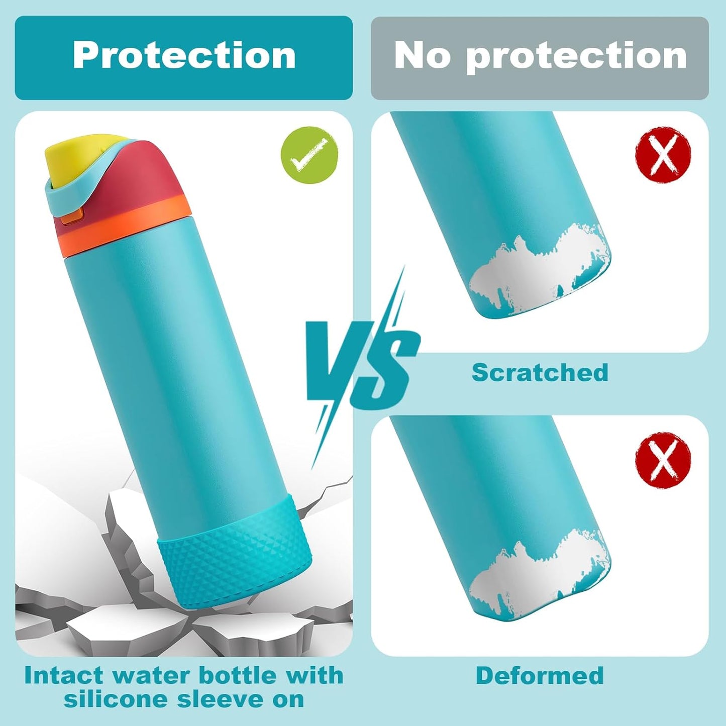 Silicone Boot for Owala Water Bottle 24 Oz 32 Oz 40 Oz, Anti-Slip Protective Sleeve for Freesip/Twist/Flip Stainless Steel Water Bottles Accessories