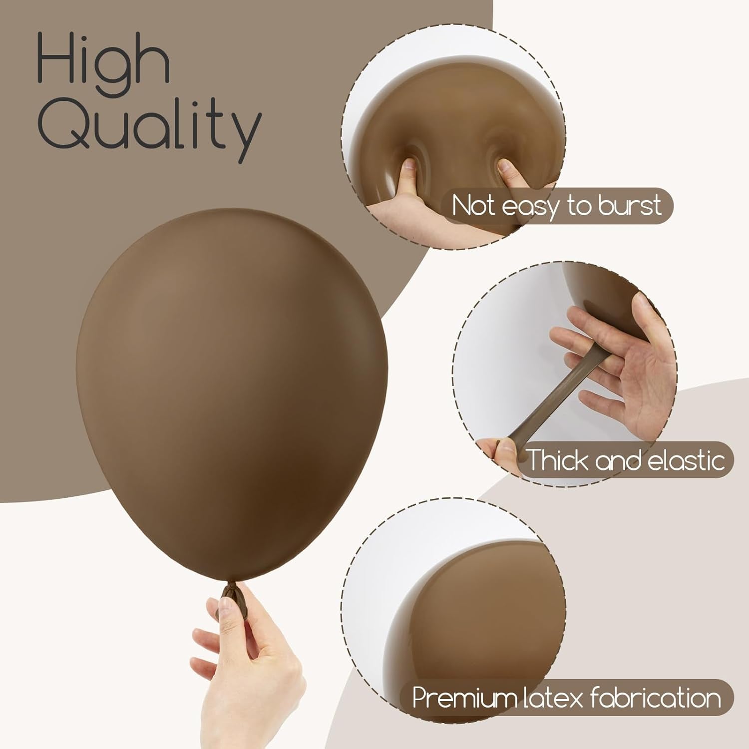 110Pcs Brown Balloons, 18 12 10 5 Inch Brown Balloons Different Sizes Balloon Garland for Netural Baby Shower Woodland Jungle Safari Birthday Party Decorations