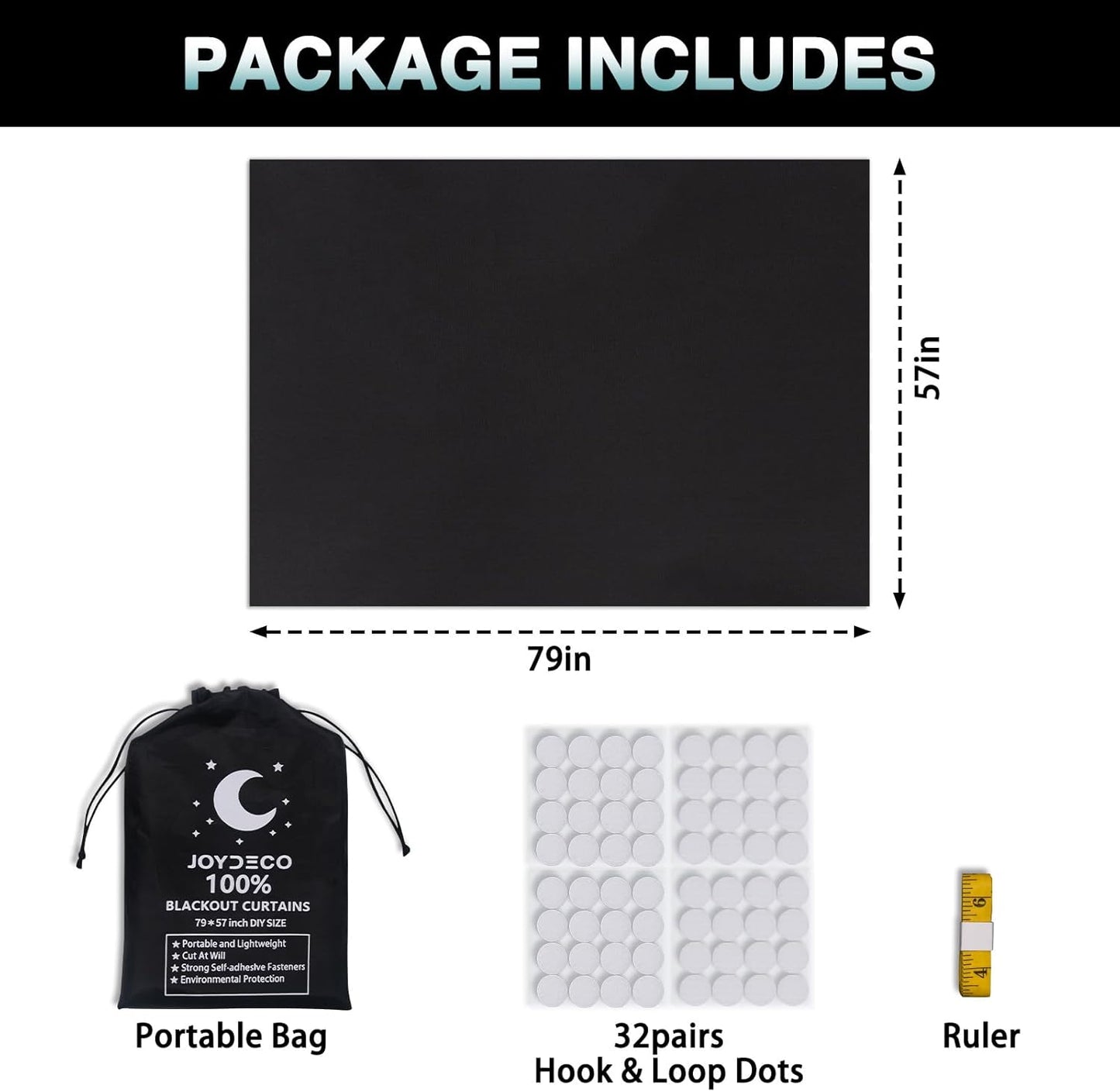 Portable Blackout Shades Curtains 100% Black Out 79 X 57 Inch Shades for Windows Room Darkening Shades Blinds Sun Blocking Shades for Windows Bedroom Dorm Room
