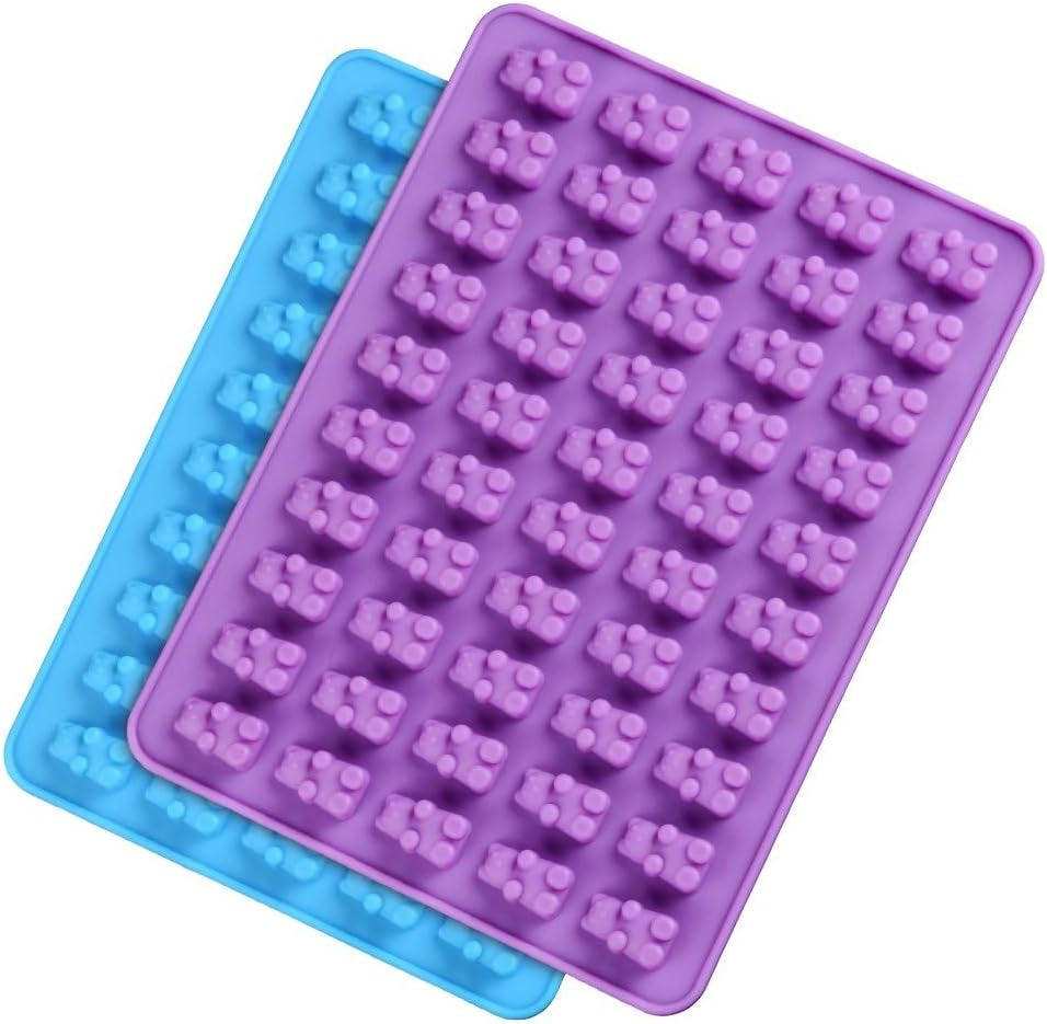 Gummy Molds Bear Candy Silicone - Mini Size Chocolate Gummy Molds with 2 Droppers Nonstick Food Grade Silicone Pack of 4