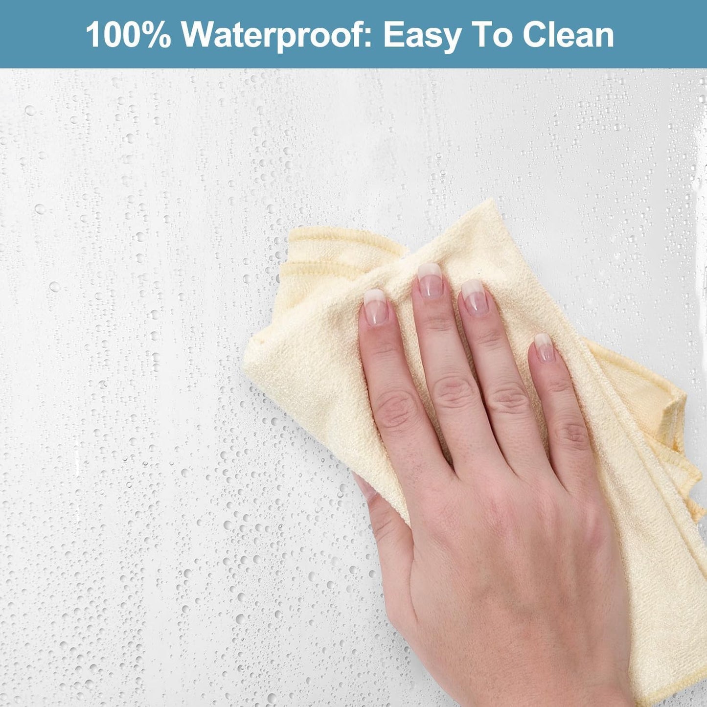 PEVA Waterproof Plastic Snap in Shower Curtain Liner Replacement with 2 Magnets35 W X 55" L for 36" W X 75" L Frosted
