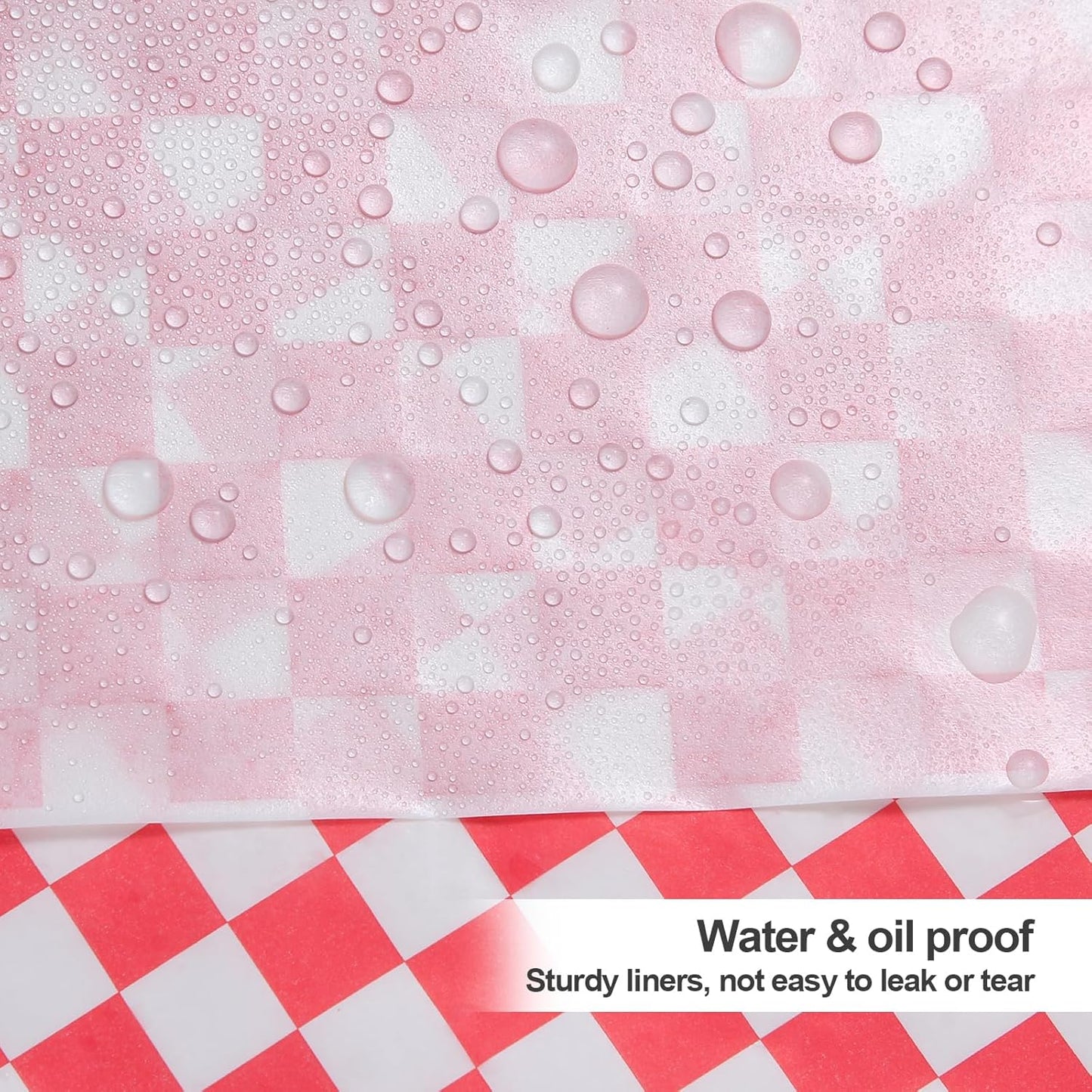 100Pcs Deli Paper Sheets 12X12", Premium Food Basket Liners, Grease Resistant Wax Paper Sheets for Food, Classic Checkered Sandwich Wrapping Paper for Party, Festival and Outdoors,