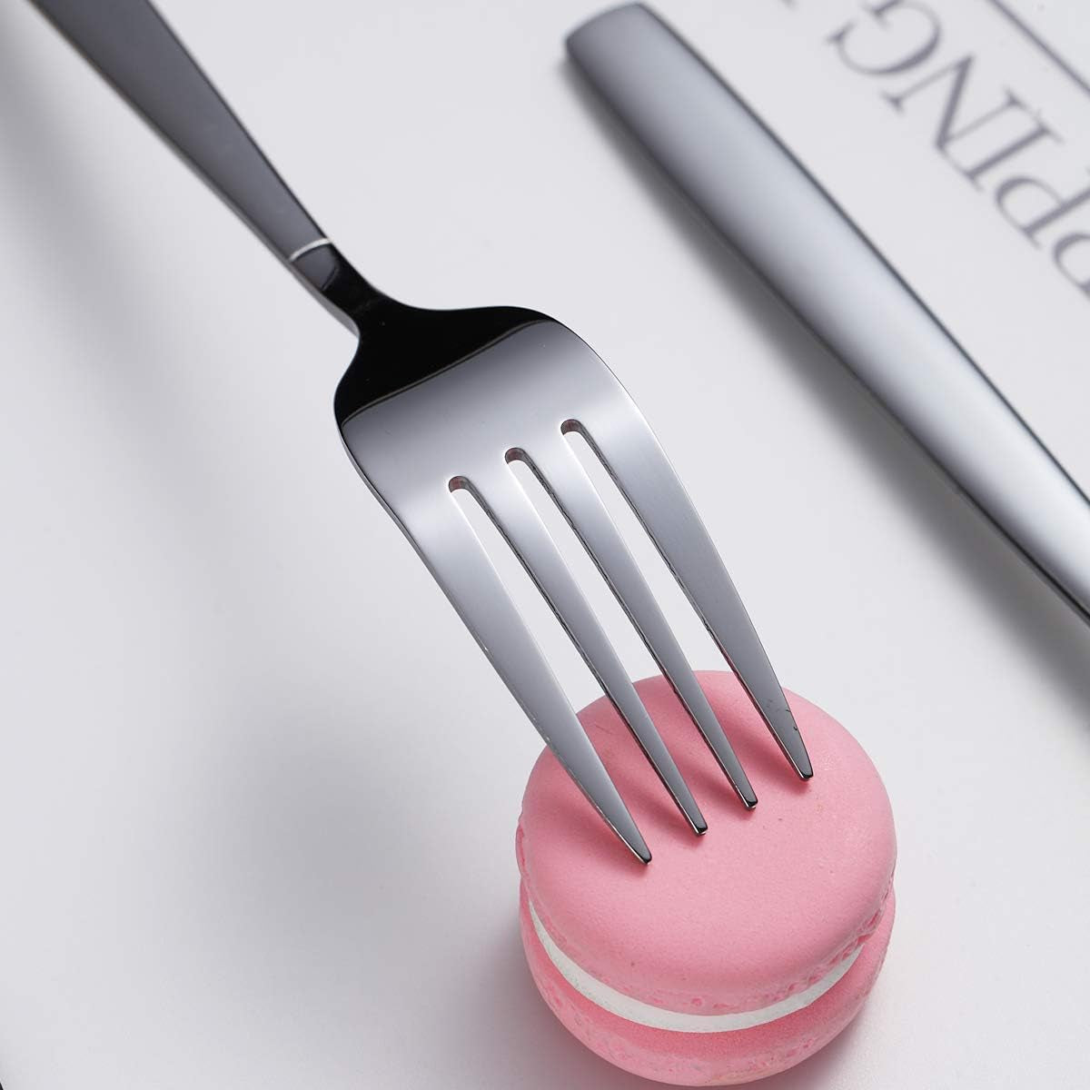 Set of 6 Modern Stainless Steel Dinner Forks and Spoons Silverware