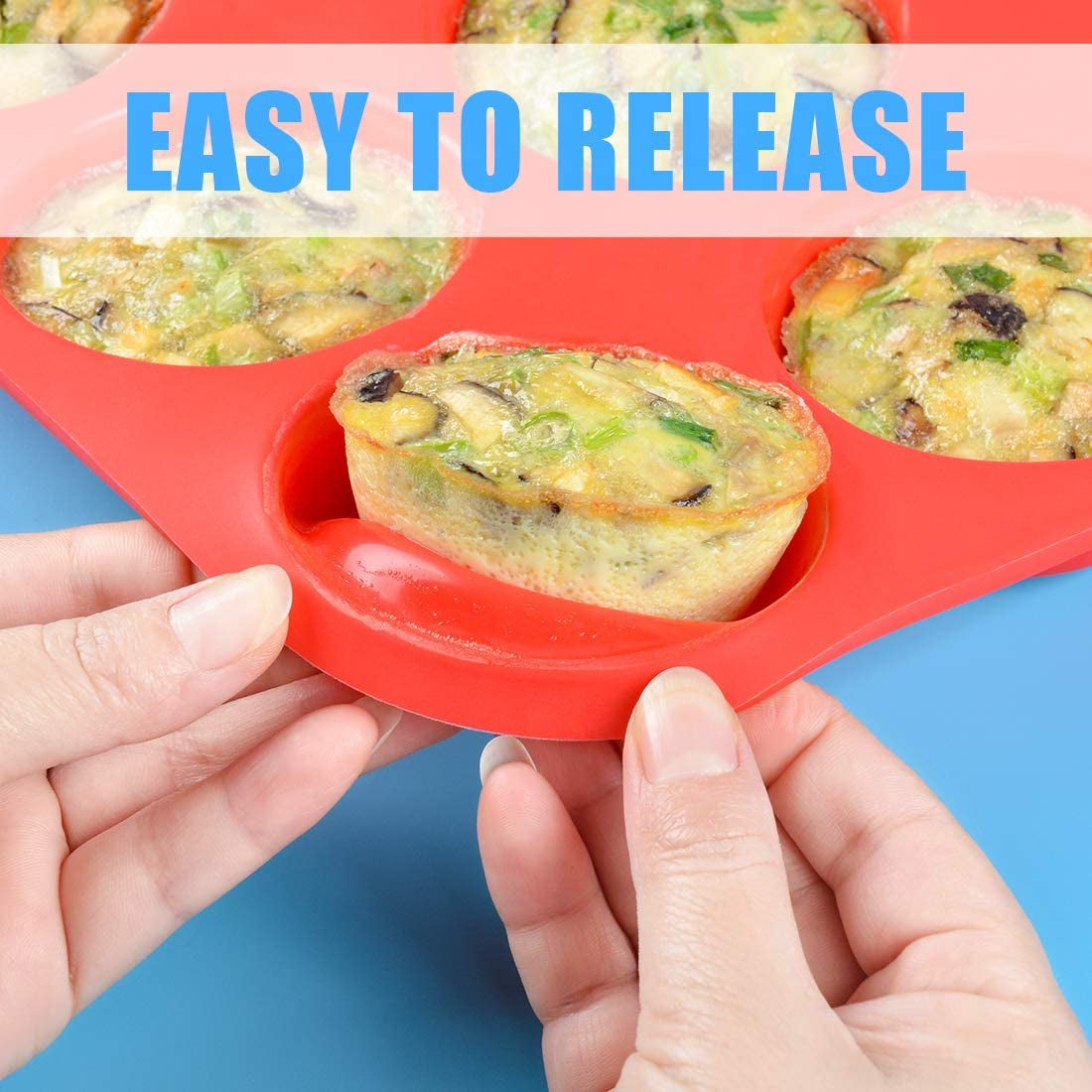 Regular 12 Cups Muffin Pan, 9" Cake Pan Silicone with Metal Frame