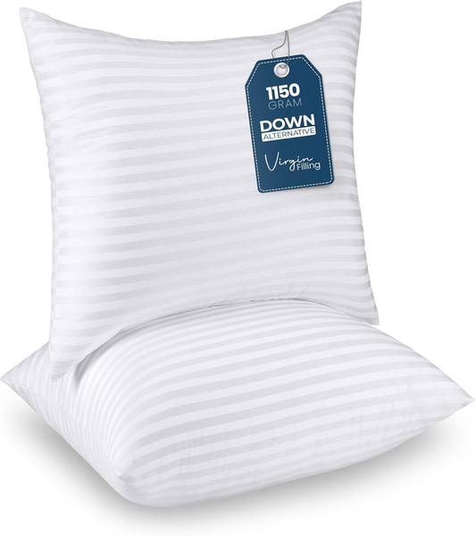 Pillows European Size Set of 2 (White), Hotel Pillows, Cooling Pillow for Side, Back or Stomach Sleepers