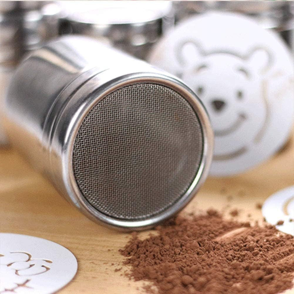 Powder Shaker with Lid,Stainless Steel Fine Mesh Shaker, for Sifter Cocoa,Cinnamon Powder,Icing Sugar,Chocolate Coffee (Small-12Pcs)