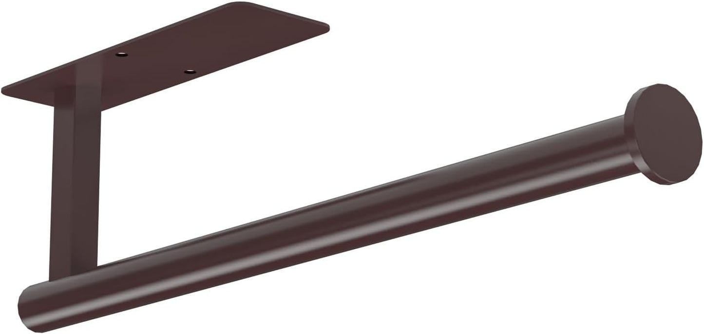 Paper Towel Holder under Cabinet No Drilling, Self Adhesive Paper Towel Holder Wall Mount for Kitchen Rack, under Counter Napin Holder No Drill, 304 Stainless Steel Matte Black (1, Dark Grey)