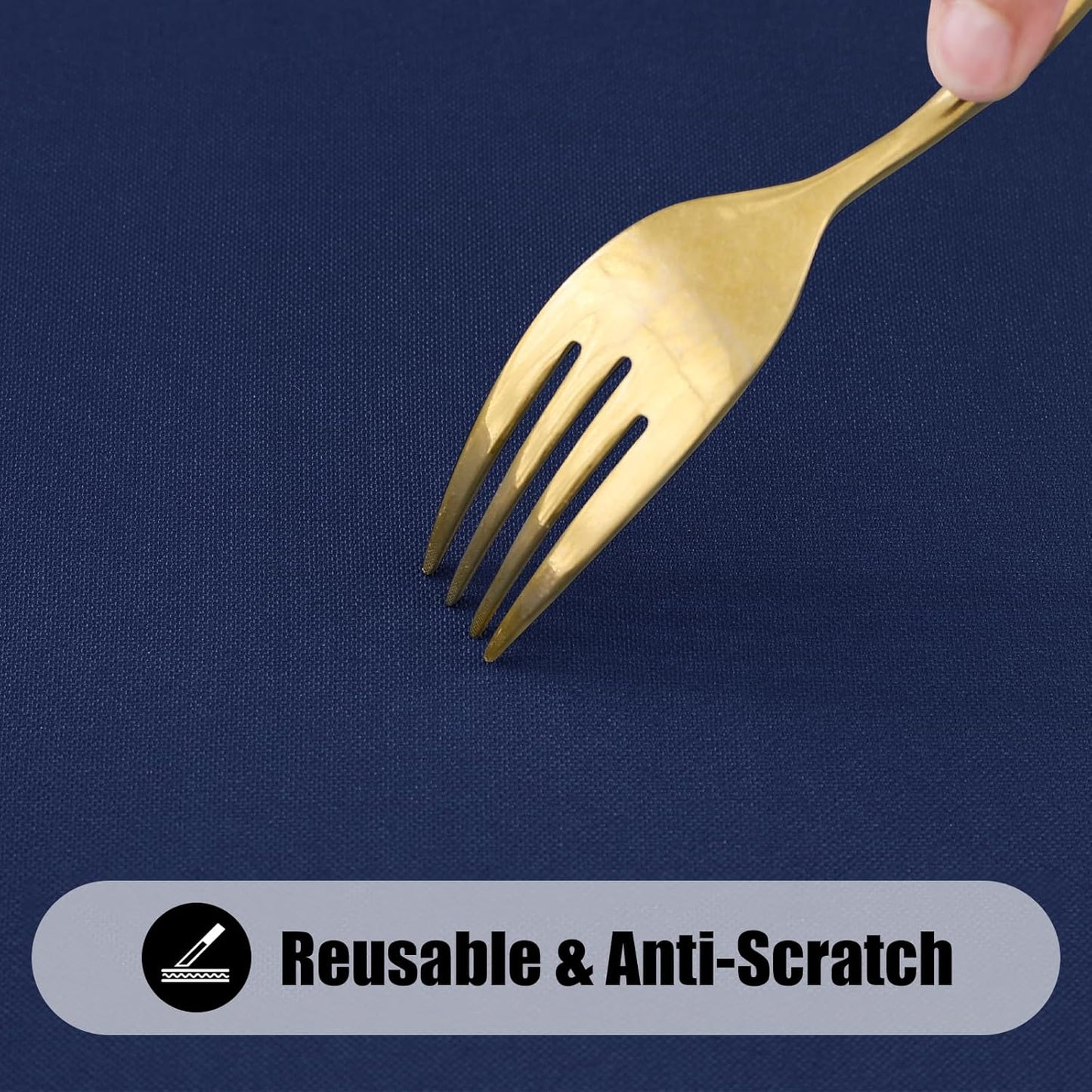 2-Pack Waterproof Elastic Fitted Picnic Tablecloths, Washable Polyester Rectangular Covers for Indoor and Outdoor Use (Navy, 30" x 72")