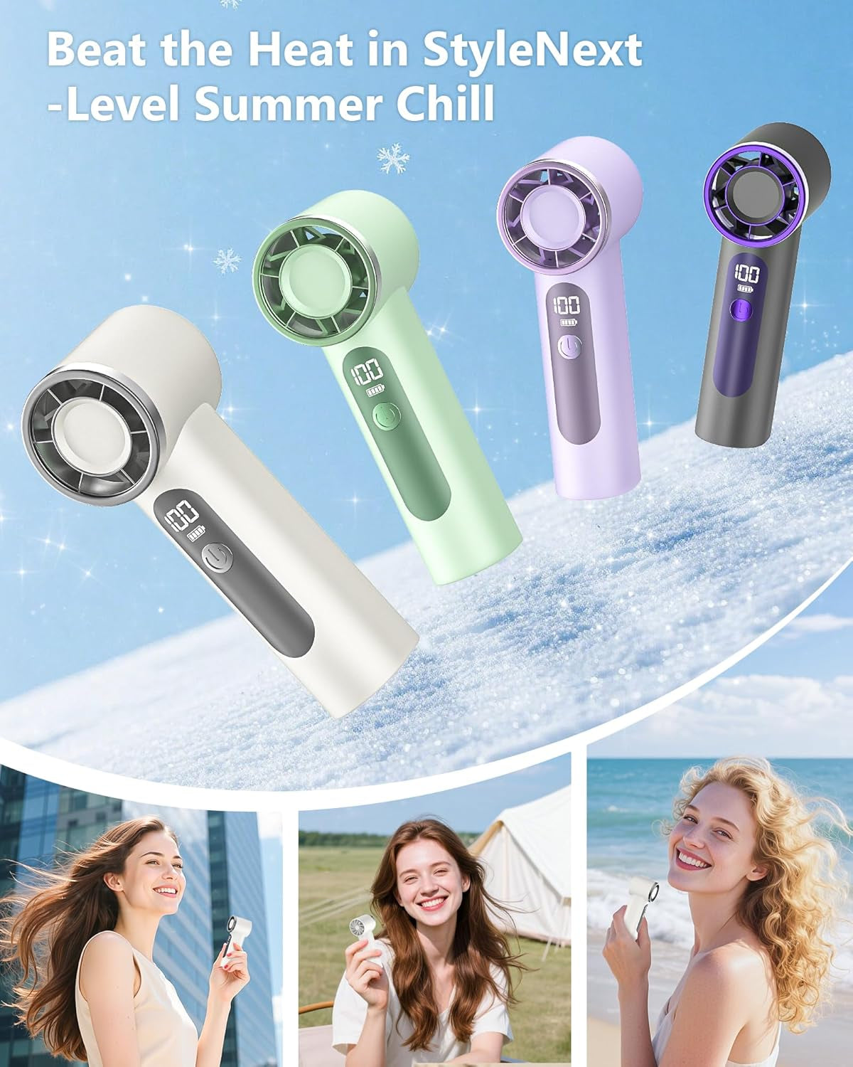 Portable Handheld Fan,4000Mah Rechargeable Turbo Personal Mini Fan,Pocket Design for Travel,Concerts,Sports Games,Camping,Hiking,Best Gifts for Women in Summer