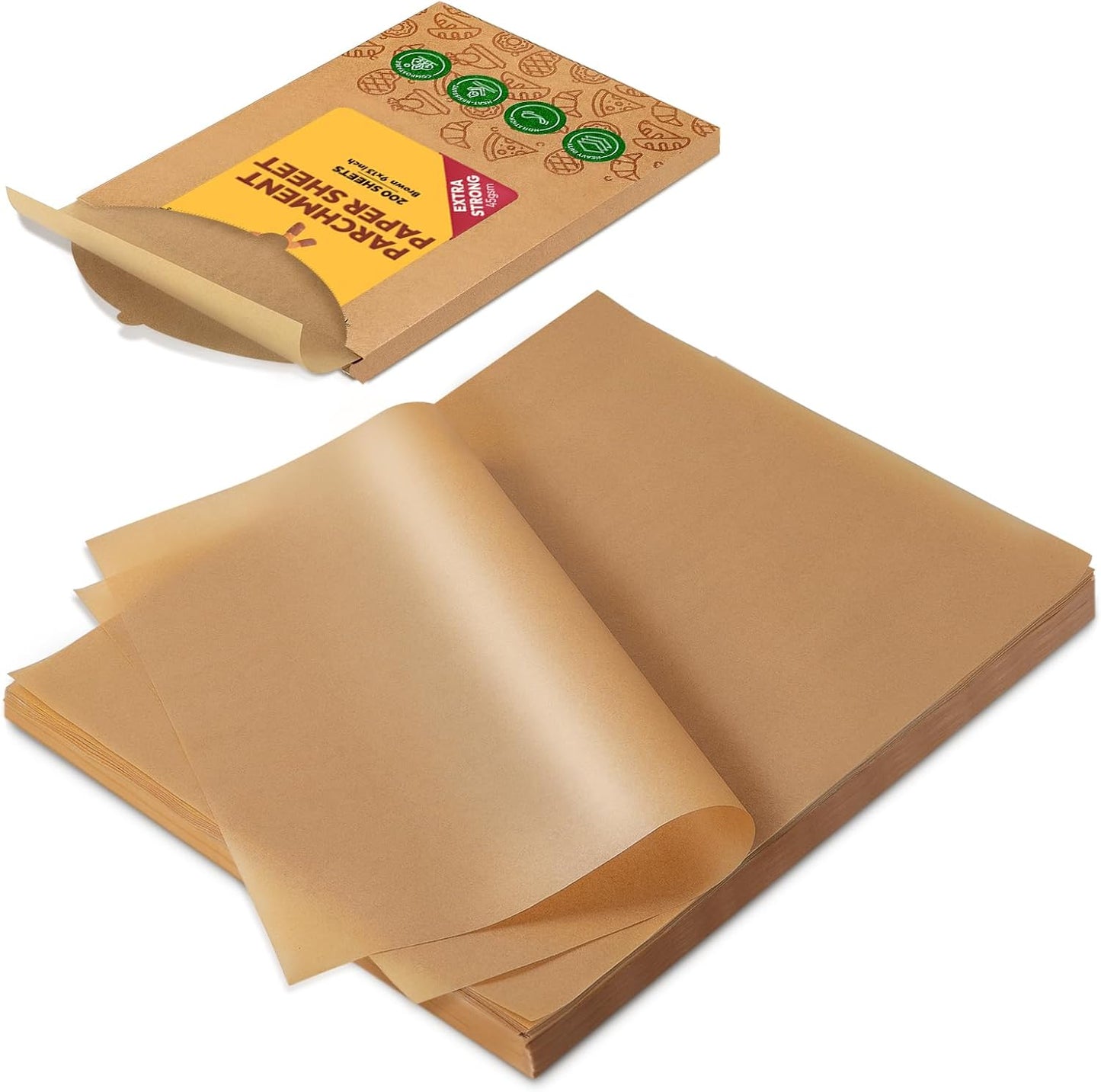 130 Pcs Parchment Paper Sheets Balanced Series 9X13 &  200 Pcs Parchment Paper Sheets Advanced Series 9X13