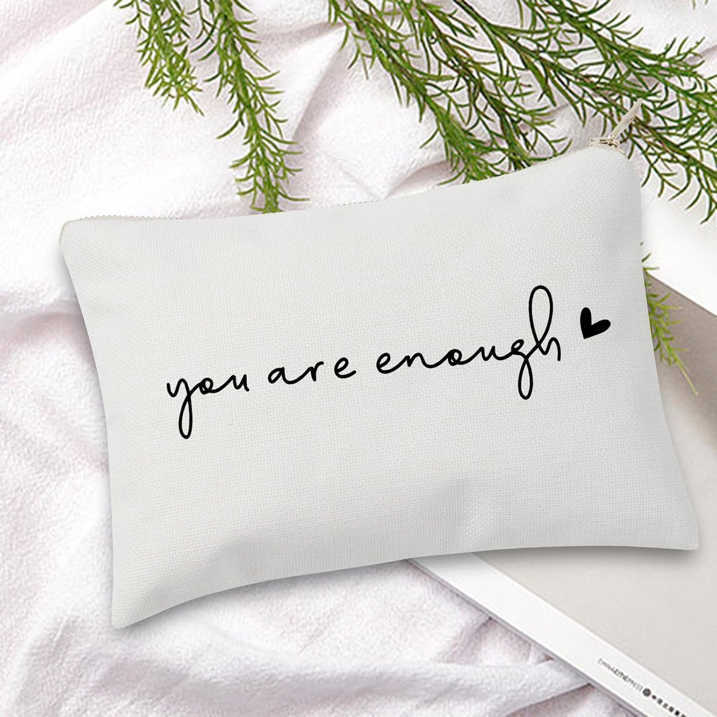 You Are Enough Makeup Bag Friend Gift Support Gift Affirmations Gift Mental Health Sister Lipstick Bag Gift for Women Inspirational Gift Self Love