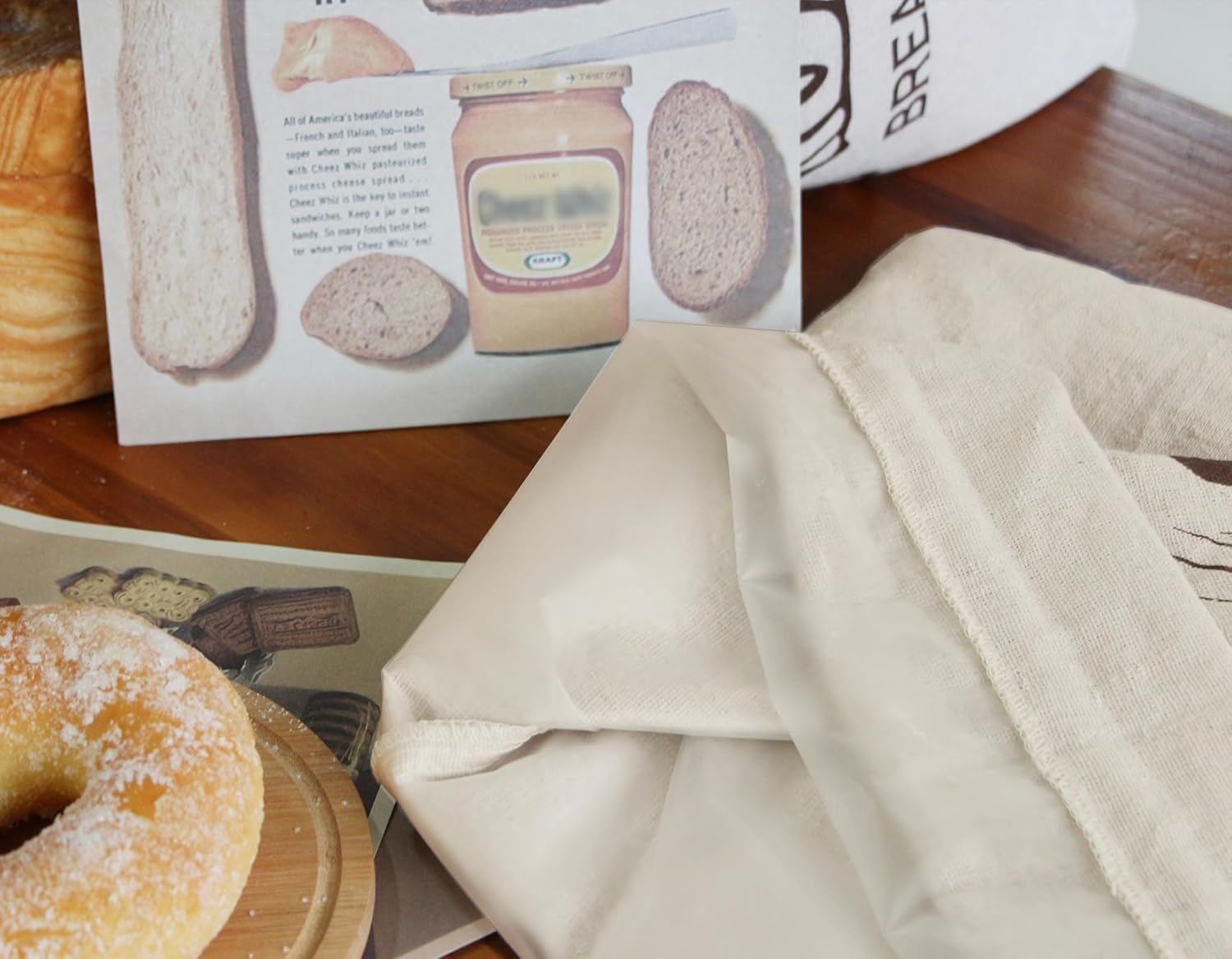 2 Pack Bread Bags for Homemade Bread Sourdough Organic Linen Sourdough Bread Bags 17" X 13" XL Reusable Linen Bread Baking Supplies Bread Storage Housewarming Gift