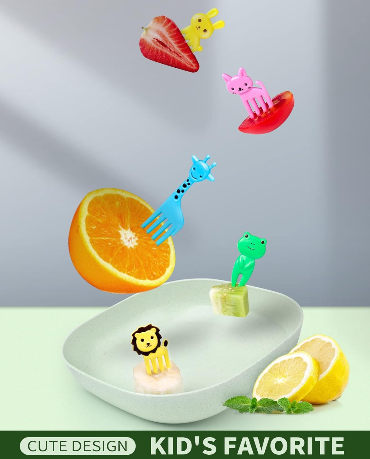 152PCS Animal Food Picks for Kids Lunch Accessories,  Fun Kids Food Picks for Picky Eaters, Reusable Fruit Toothpicks Toddler Food Pick, Cute Lunch Picks for Kids Bento Box Accessories