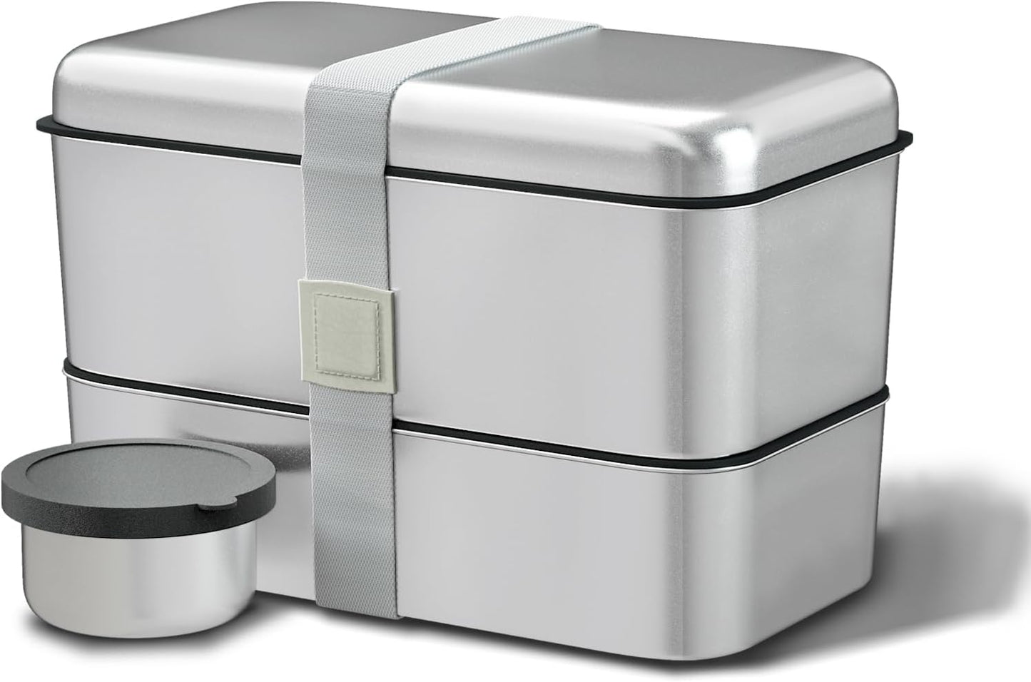 Stainless Steel Bento Box for Adult, 54Oz Metal Leak-Proof Lunch Box Containers, Double Layer Bento Lunch Box for Work Travel, Microwave Safe, with Detachable Divider