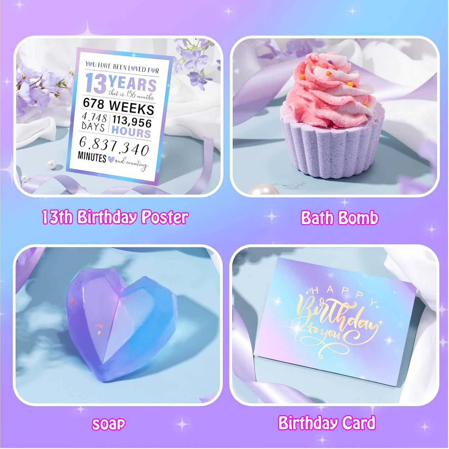 13Th Birthday Gifts for Girls, Gift for 13 Year Old, 11 PCS Unique 13Th Birthday Gift Ideas for Daughter, Niece, Granddaughter, Happy 13 Bday Present for Her, 13Th Teenager Bday Present