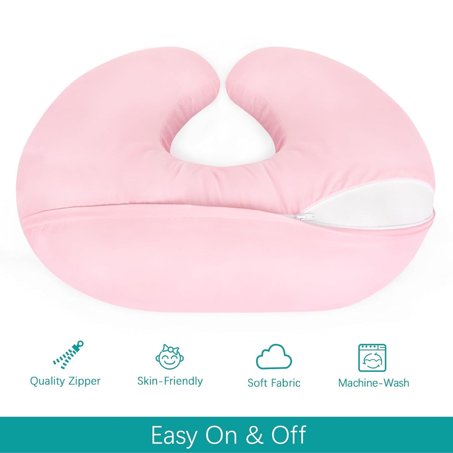 Nursing Pillow Cover 2 Pack Fit for Boppy Pillow, Breathable & Skin-Friendly Nursing Slipcovers for Breastfeeding Mom, Comfortable & Machine Washable Nursing Covers