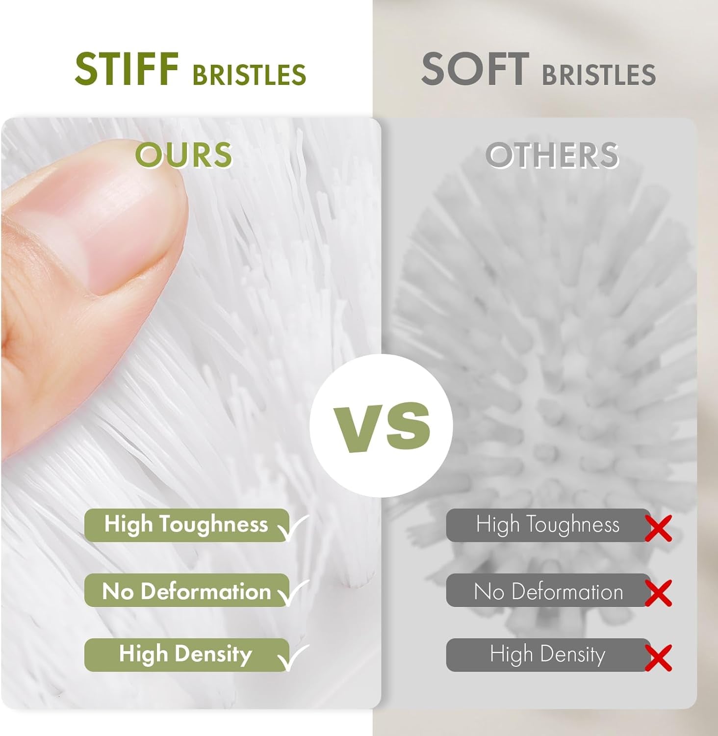 Scrub Brush for Cleaning Comfort Grip Shower Scrubber Stiff Bristles with Handle Heavy Duty Cleaner Brush for Tub Sink Carpet Floor - Pack of 2 (Green+Green)