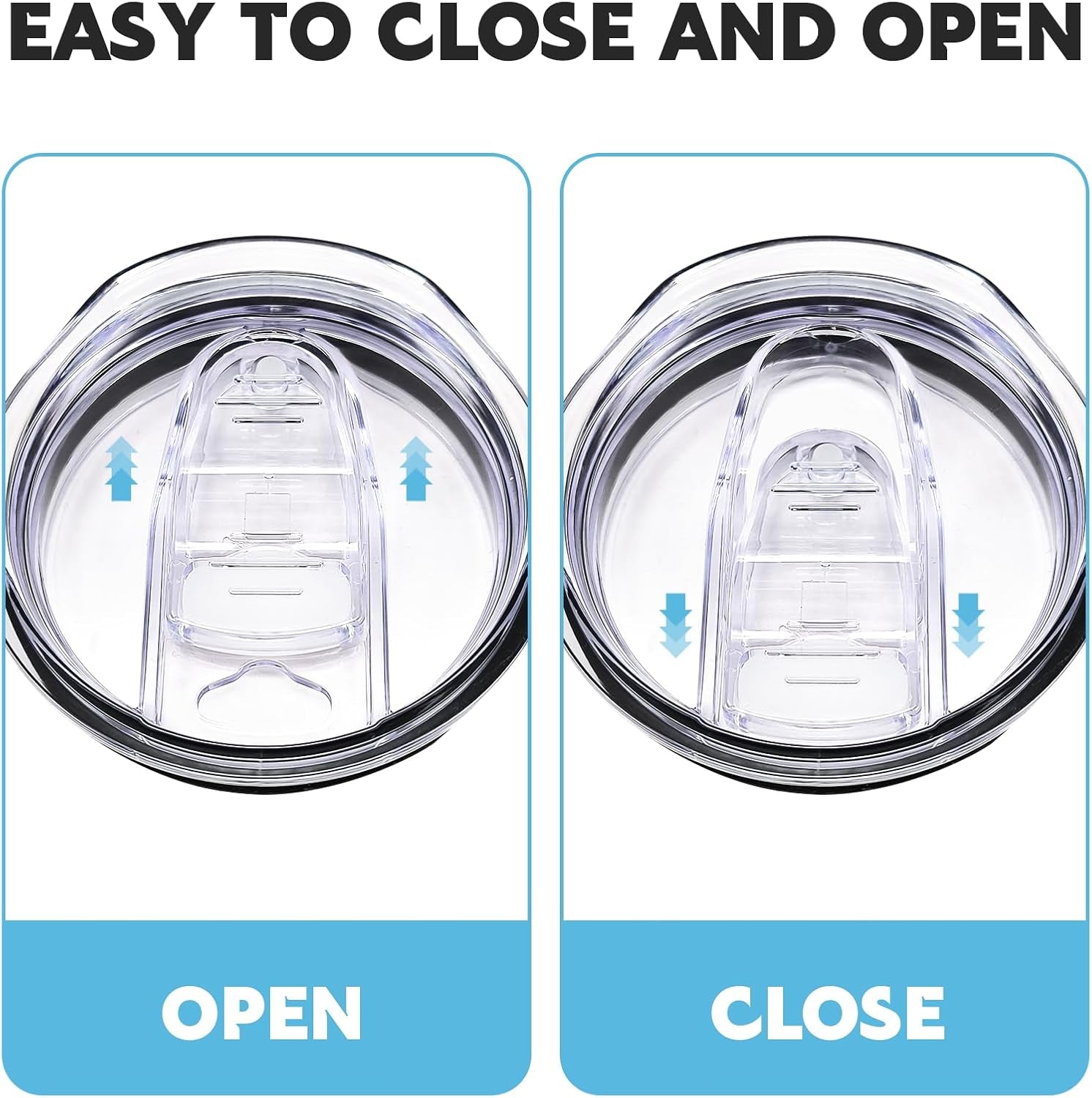 20Oz Skinny Tumbler Replacement Lids 2 Pack,Spill Proof Splash Resistant Silicone Sliding Covers,Straw Friendly, BPA Free