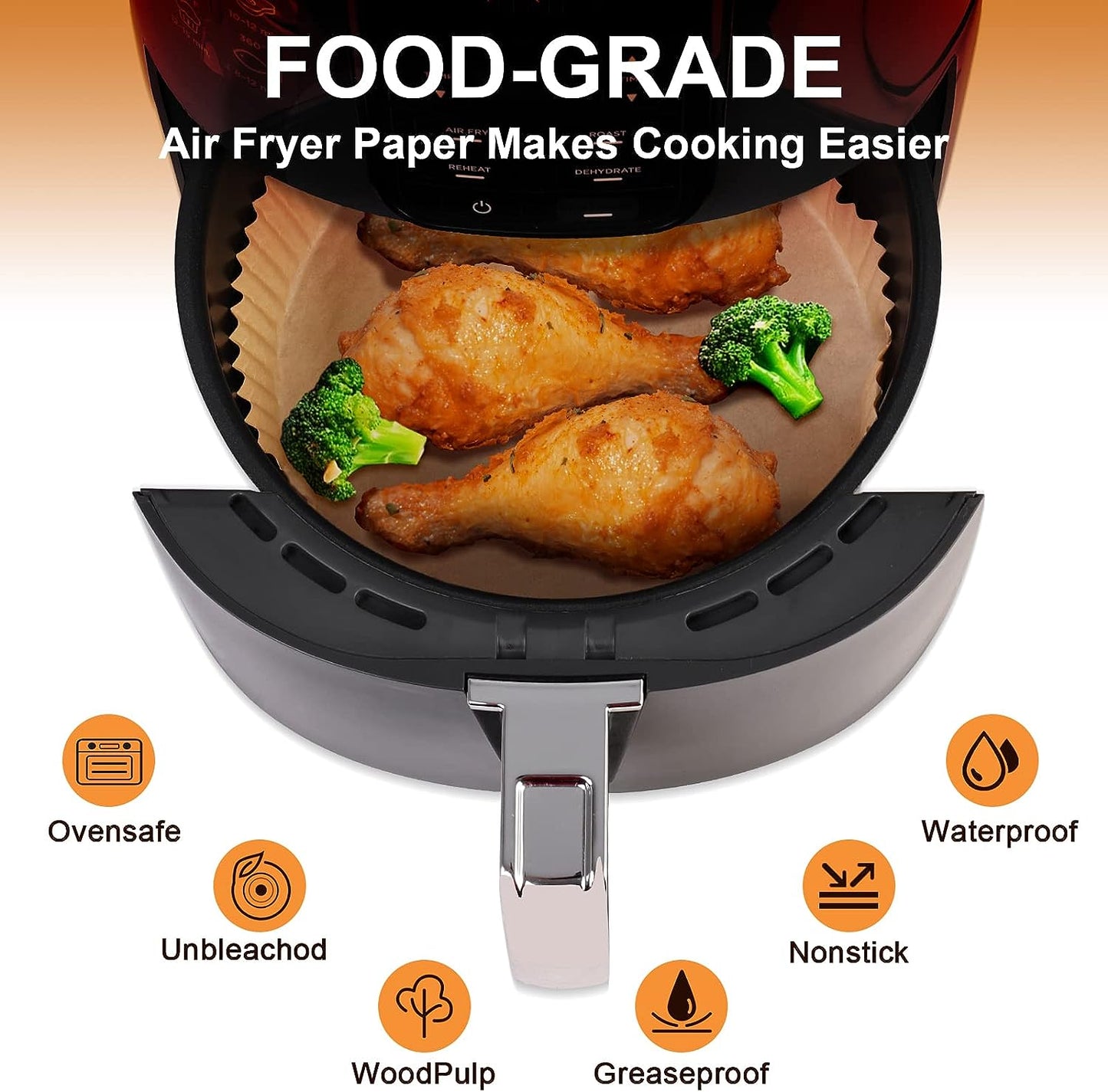 Mini Air Fryer Liners for 2Qt Air Fryer, 100 Pcs Non-Stick Air Fryer Parchment Paper Pads Air Fryer Liners Compatible with Ninja AF080 Mini, COSORI 2.1, Instant Vortex 2-QT, CHEFMAN Small