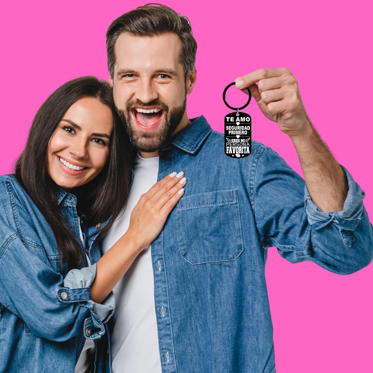 Gifts for Boyfriend Girlfriend Husband Wife Him Her - Spanish FAORITE PERSON Keychain Christmas Xmas Secrect Santa White Elephant Gifts Stocking Stuffers for Dad Mom Brother Sister Bestfriend